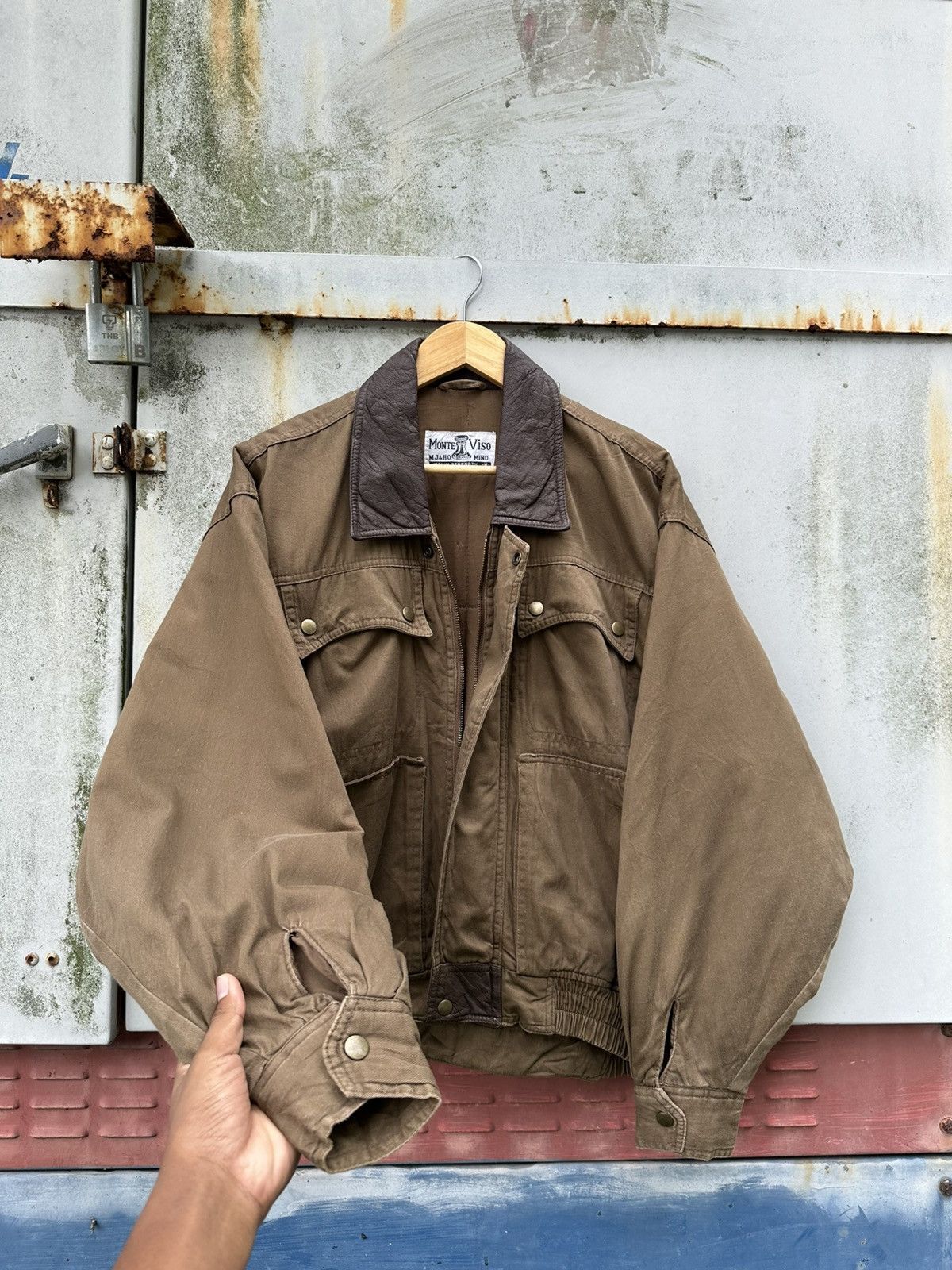 Vintage 👹Vintage Monte Viso Brown Tactical Bomber Jacket Size US M / EU 48-50 / 2 - 7 Thumbnail