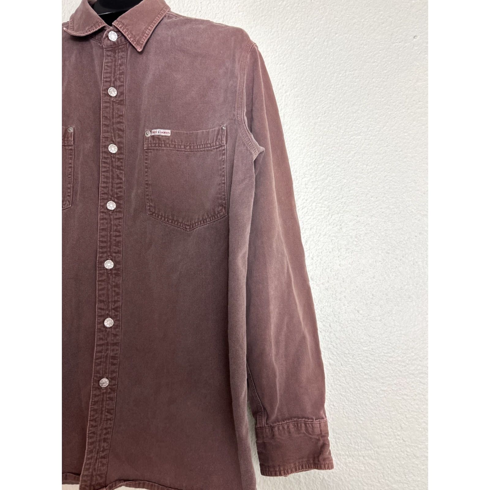 Cody James Cody James Mens Button-Up Shirt Long Sleeve Brown Metal Buttons M Size US M / EU 48-50 / 2 - 4 Thumbnail