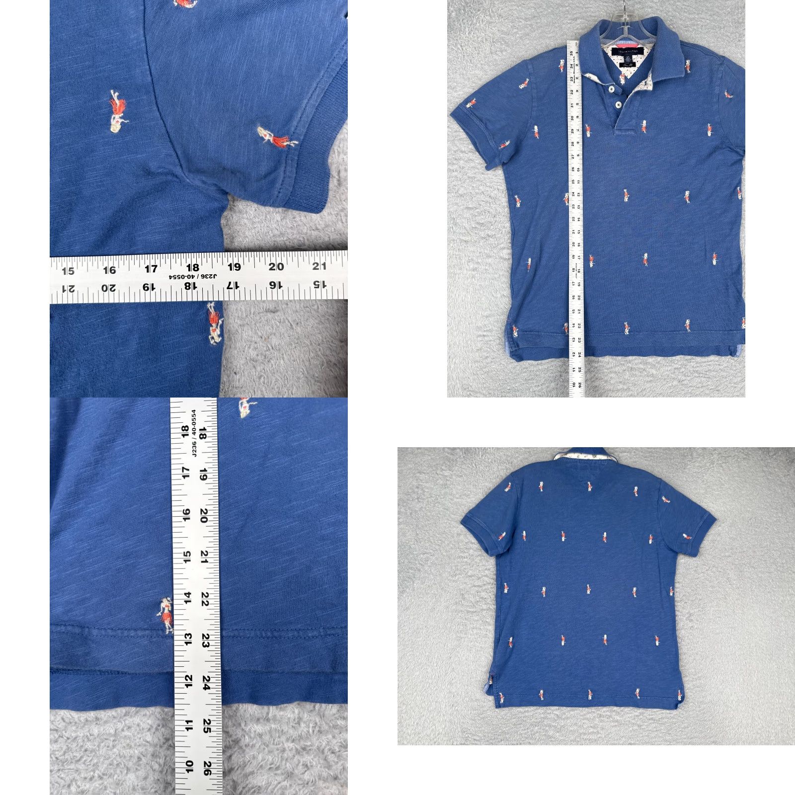 Tommy Hilfiger Tommy Hilfiger Polo Shirt Men Small Blue 100% Cotton Slim Fit Polo Shirt Short Sleeve Mens Blue 80s 90s American Modern Vintage: No Size US S / EU 44-46 / 1 - 8 Thumbnail