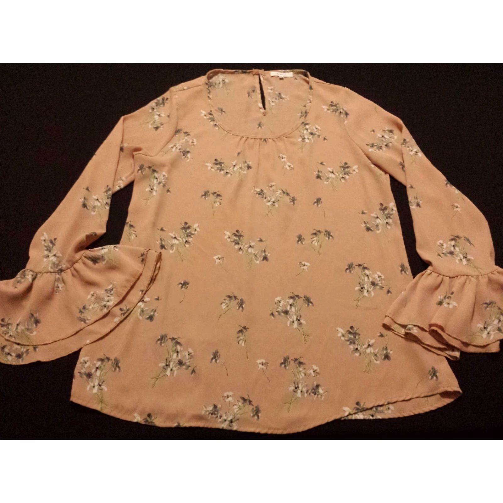 Pinko VINTAGE Pleione Womens Shirt Blouse XS Long Sleeve Pink Floral Boho Bohemian Tunic Size XS / US 0-2 / IT 36-38 - 3 Thumbnail