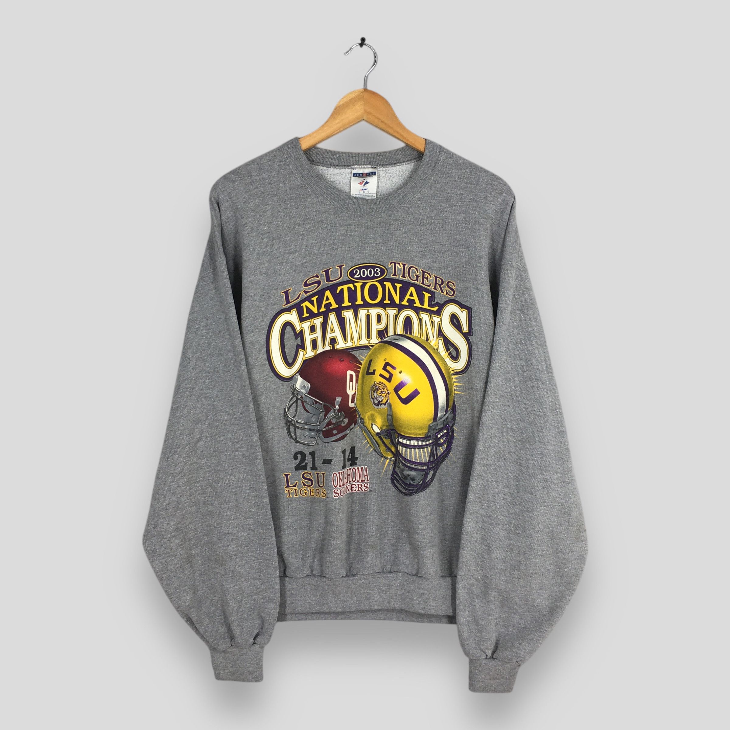 NCAA × Vintage Vintage LSU Tigers vs OU Sooners NCAA Sweatshirt Large Size US L / EU 52-54 / 3 - 1 Thumbnail