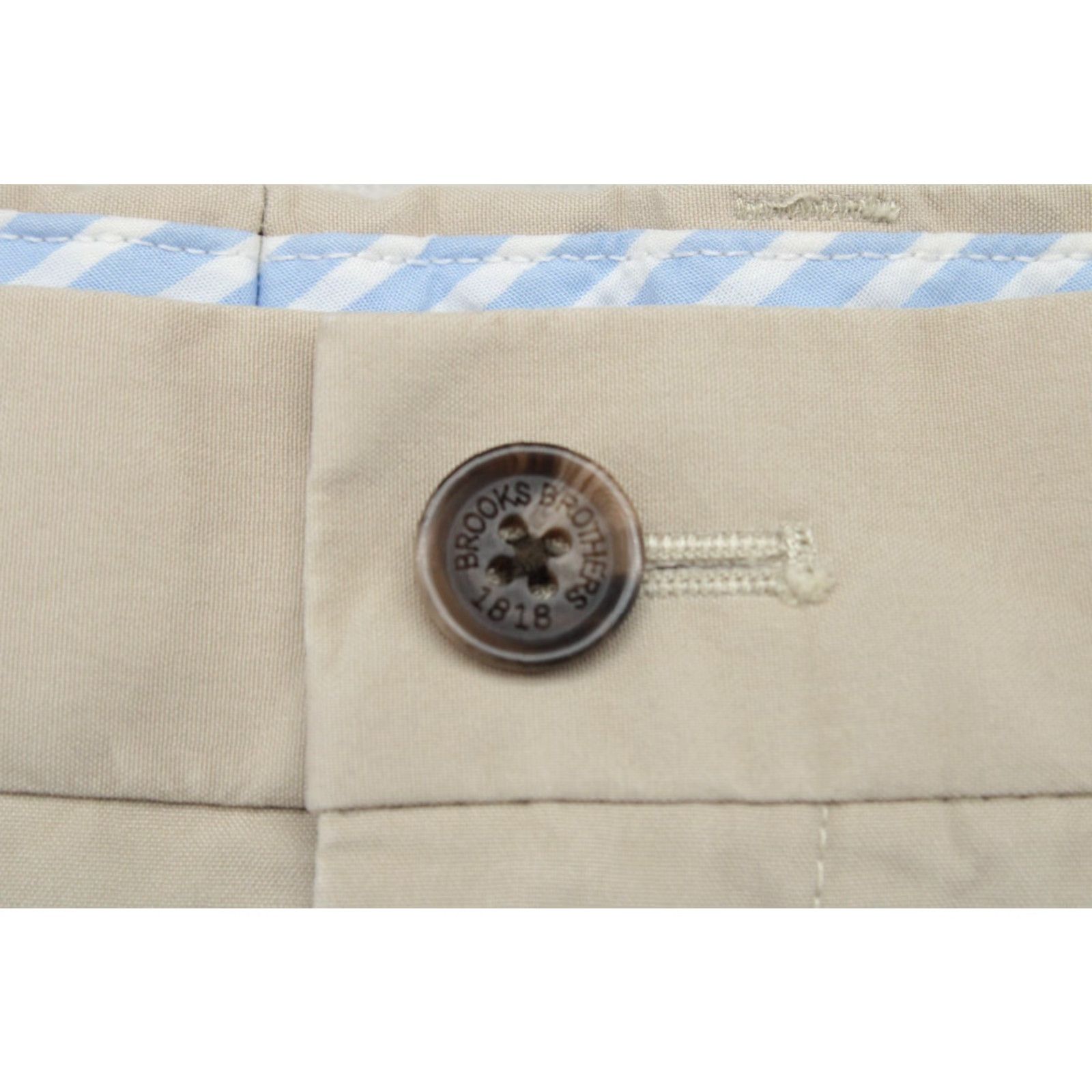 Brooks Brothers Brooks Brothers Elliot Chino Pants Mens 35x30 Beige Khaki Pleated Cuffed Preppy Size US 35 - 7 Thumbnail