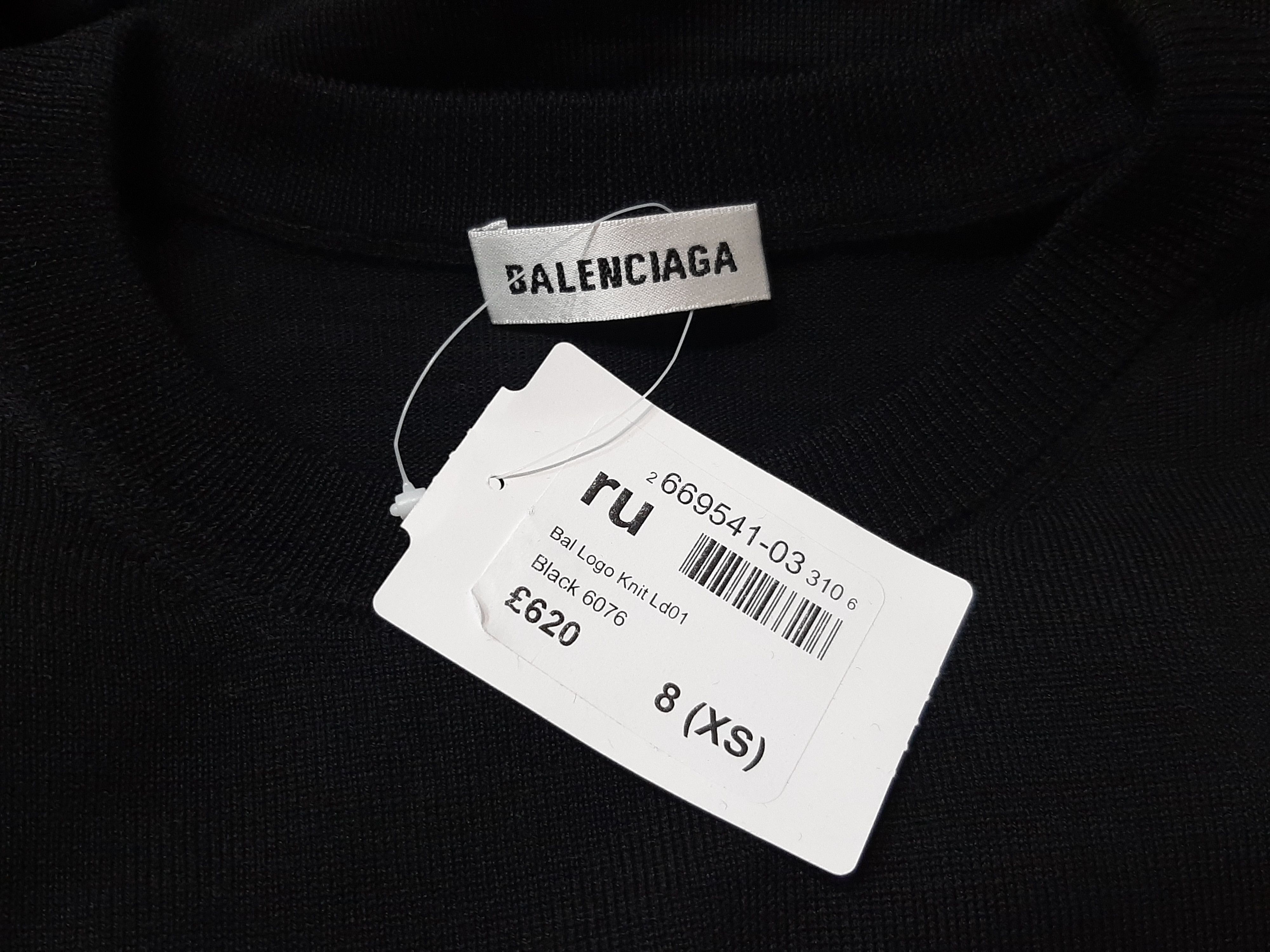 Balenciaga Balenciaga Back Logo Sweater Black Women's Size XS Size XS / US 0-2 / IT 36-38 - 8 Thumbnail