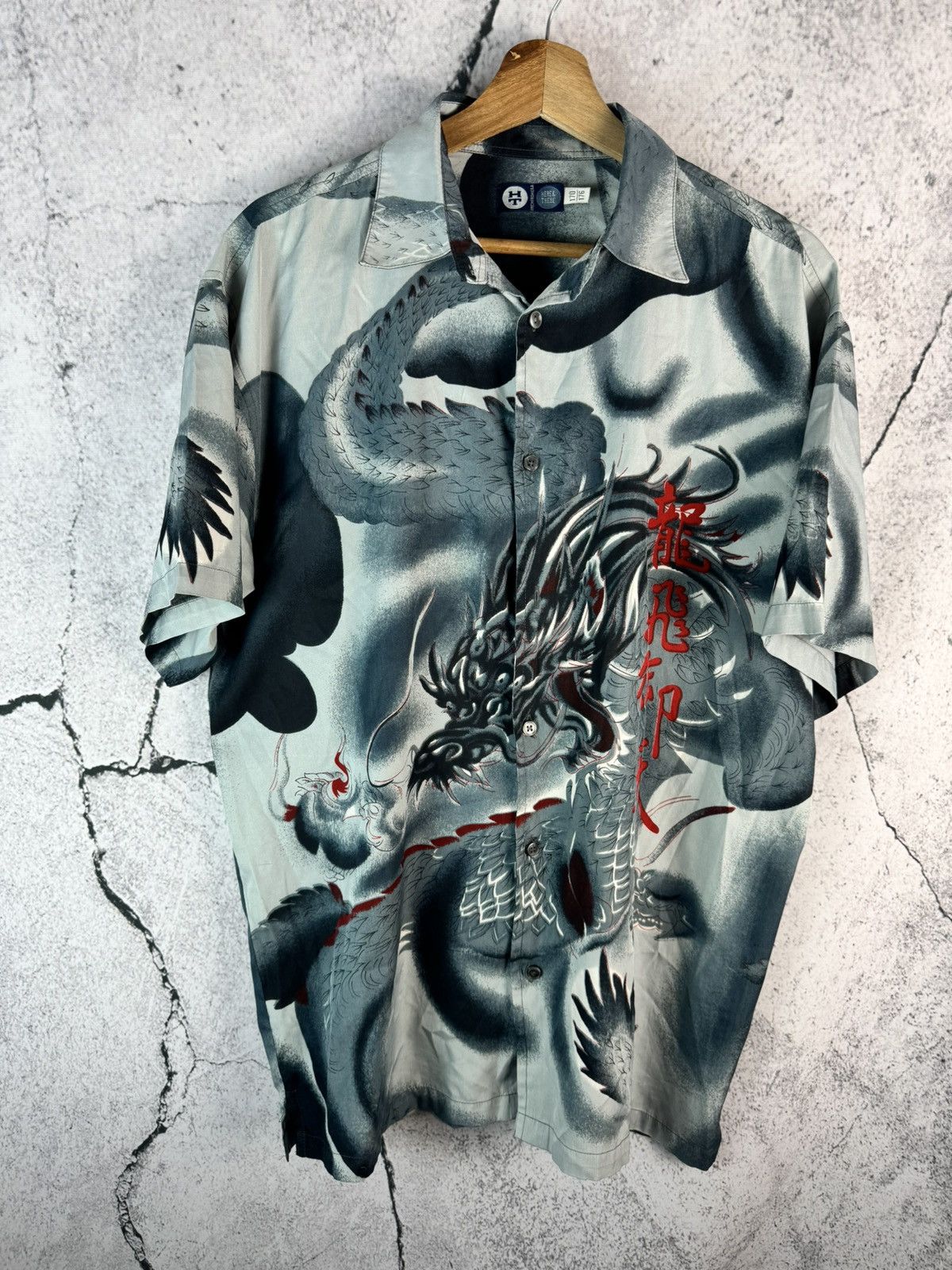 Vintage Vintage Y2K Dragon Logo Button Up Shirt Japan street style Size US M / EU 48-50 / 2 - 1 Thumbnail