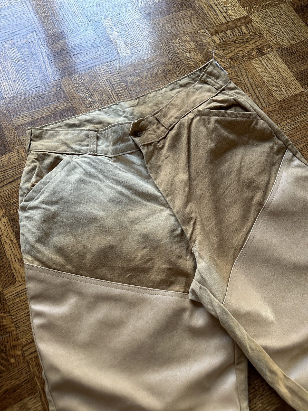 Vintage Vintage 70s Faded Double Knee Leather Hunting Pants Size US 36 / EU 52 - 5 Thumbnail