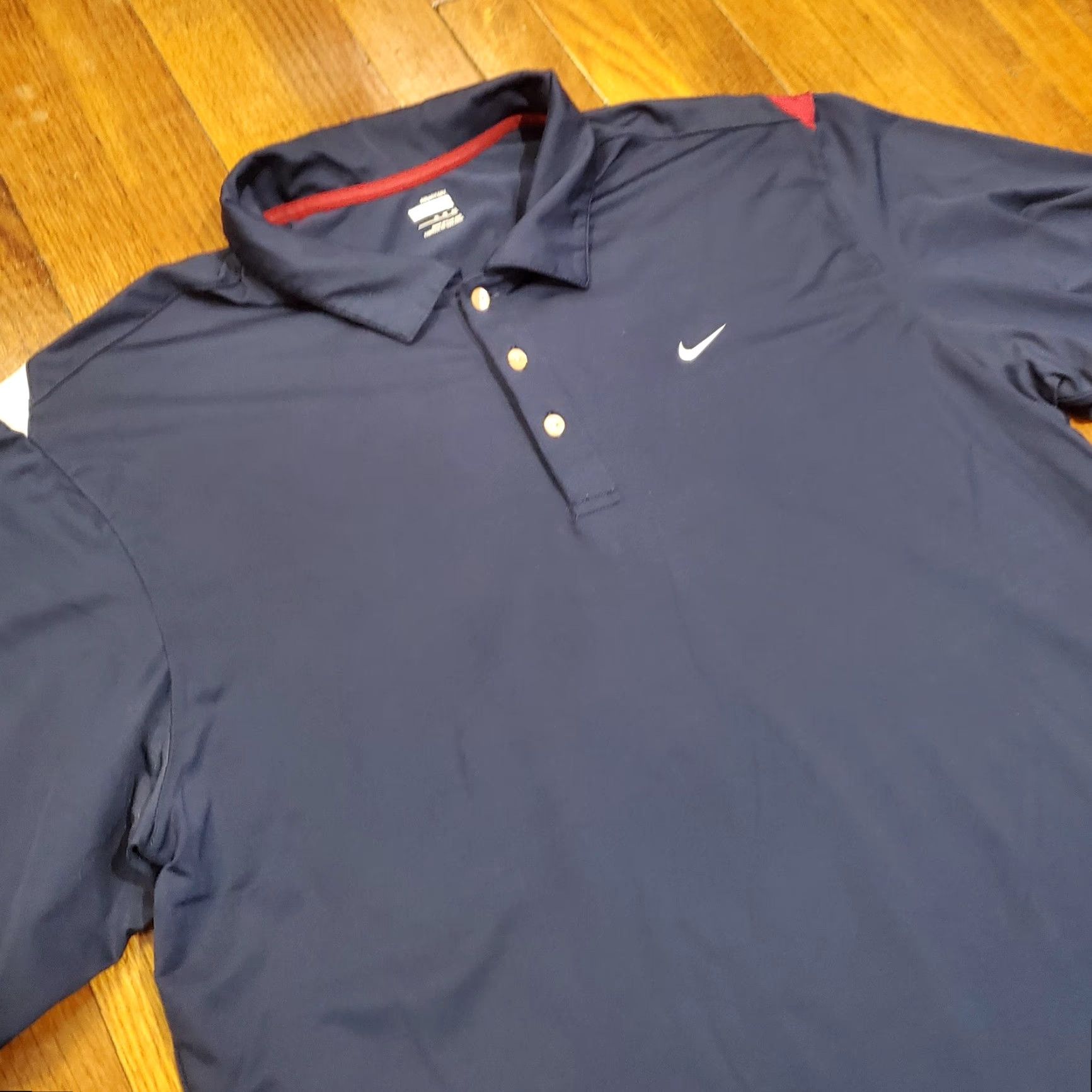 Nike Nike Polo Shirt Mens XL Navy Blue NikeFIT Dry Performance Golf Athletic Swoosh Size US XL / EU 56 / 4 - 2 Thumbnail