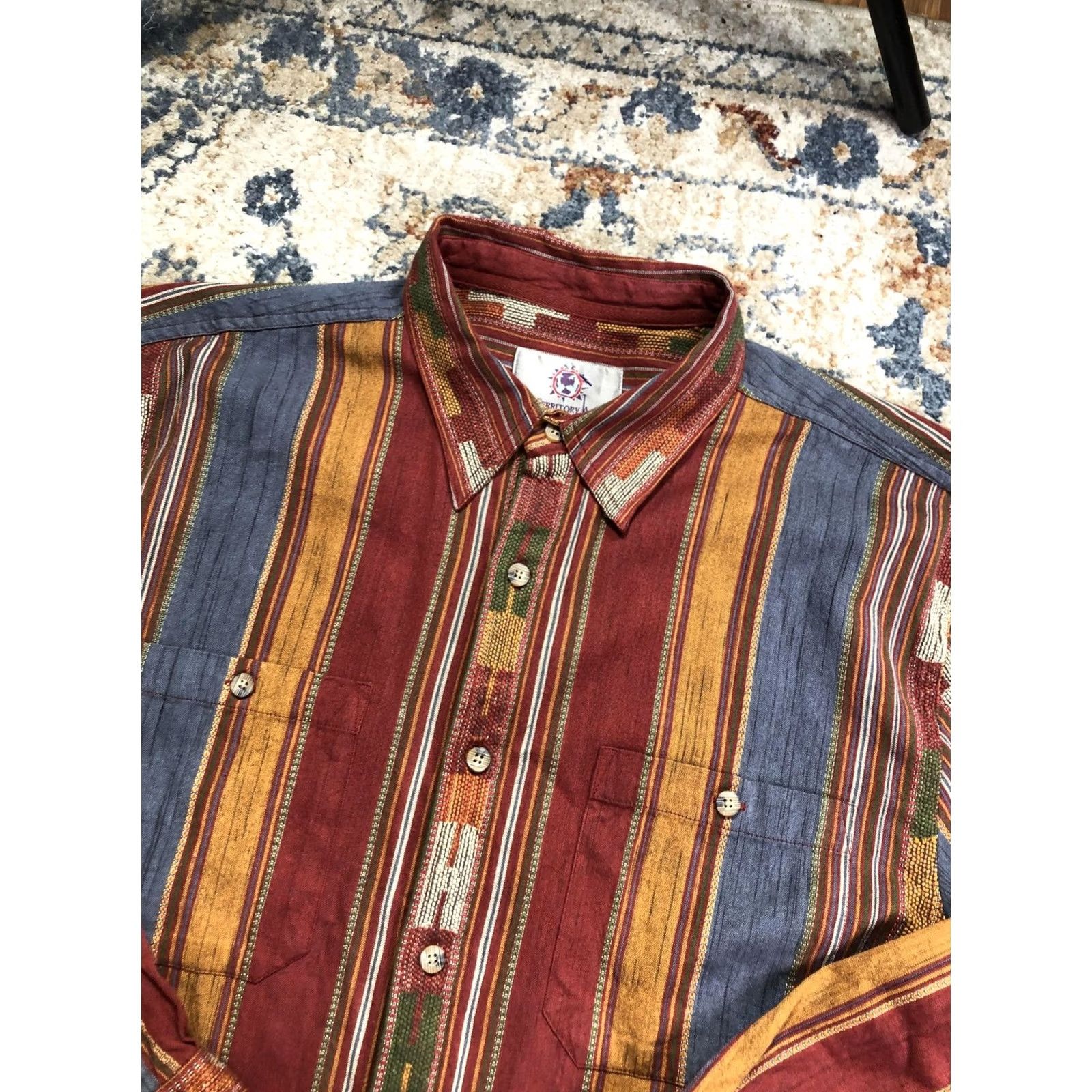 The Territory Ahead The Territory Ahead Shirt Mens XL Multicolor Stripe Long Sleeve Button Up Western Size US XL / EU 56 / 4 - 6 Thumbnail