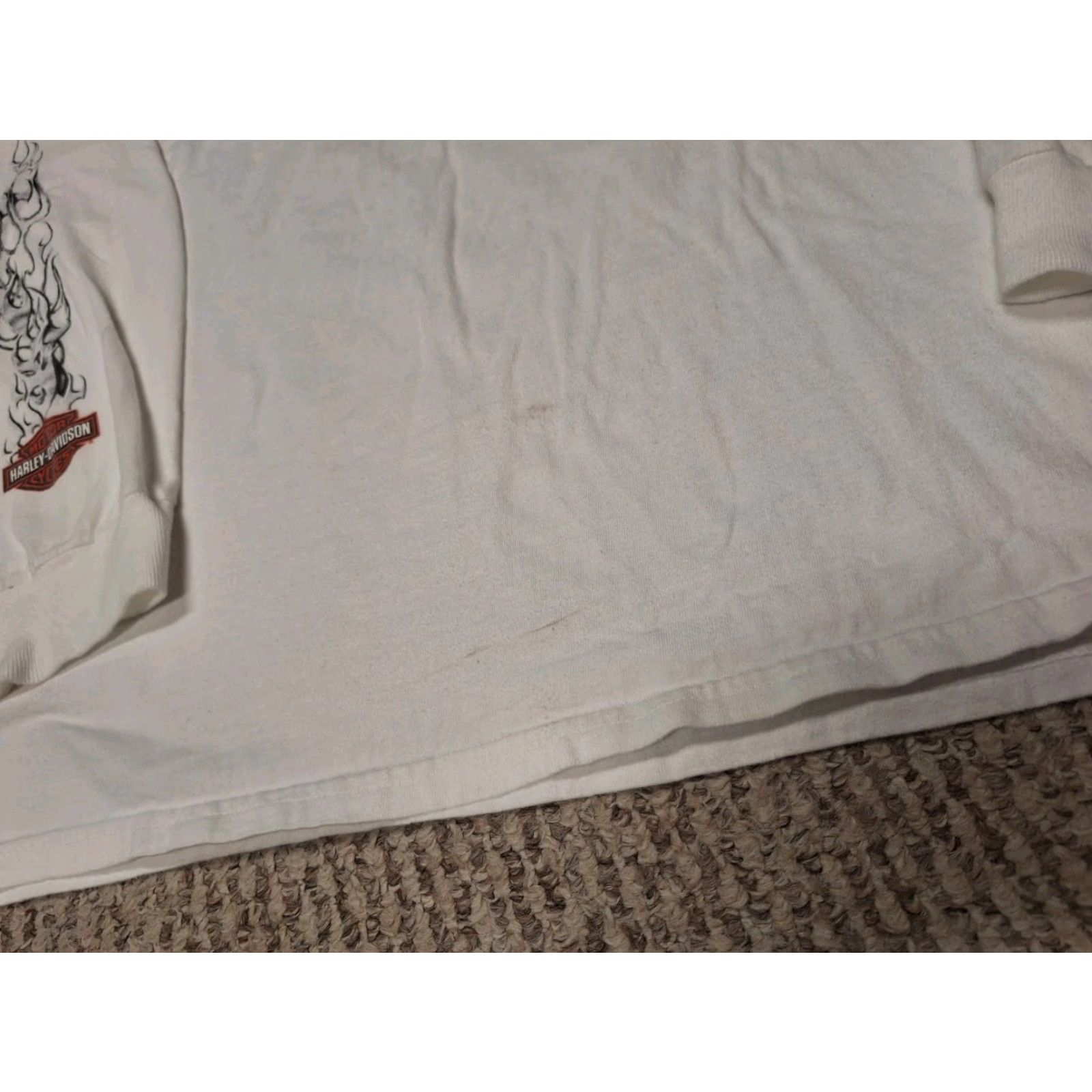 Harley Davidson VINTAGE Harley-Davidson Shirt 2XL Long Sleeve Flames Chrome Fire Biker White? Size US XXL / EU 58 / 5 - 3 Thumbnail