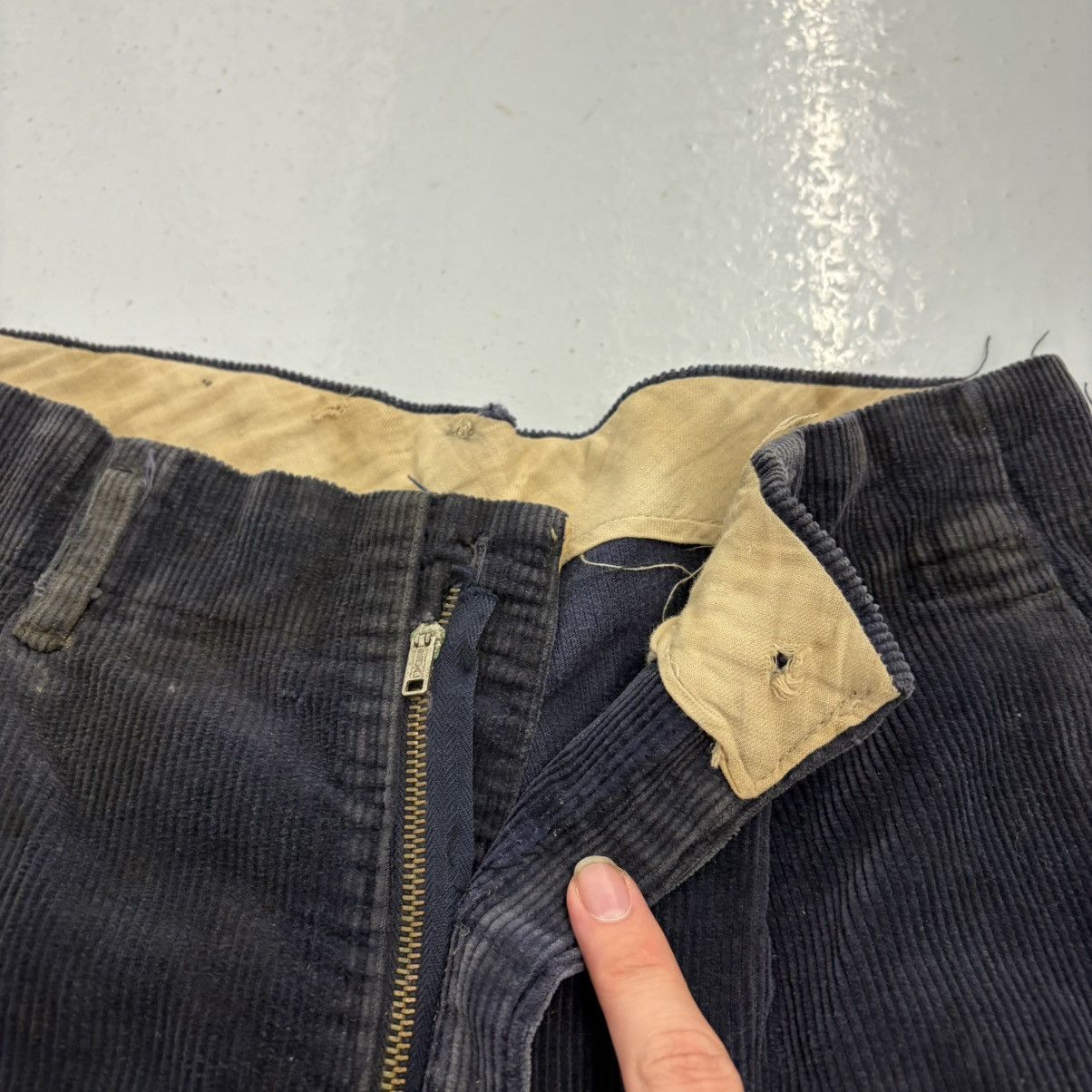 Other Vintage 40s Navy Faded Drop Loop Workwear Corduroys 26x25 Size 26" / US 2 / IT 38 - 5 Thumbnail