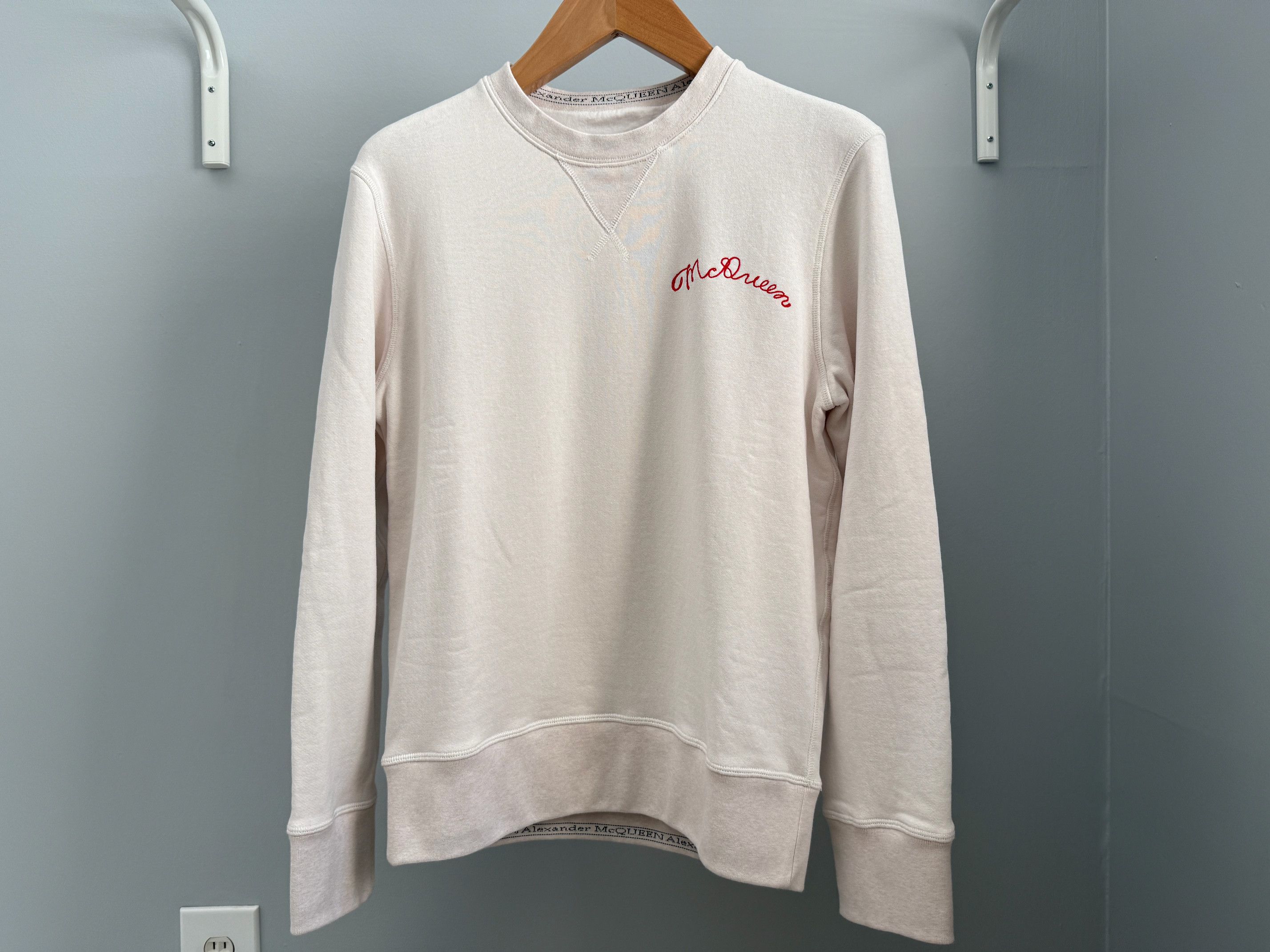 Alexander McQueen Logo-Embroidered Loopback Cotton Sweatshirt Size US M / EU 48-50 / 2 - 1 Thumbnail