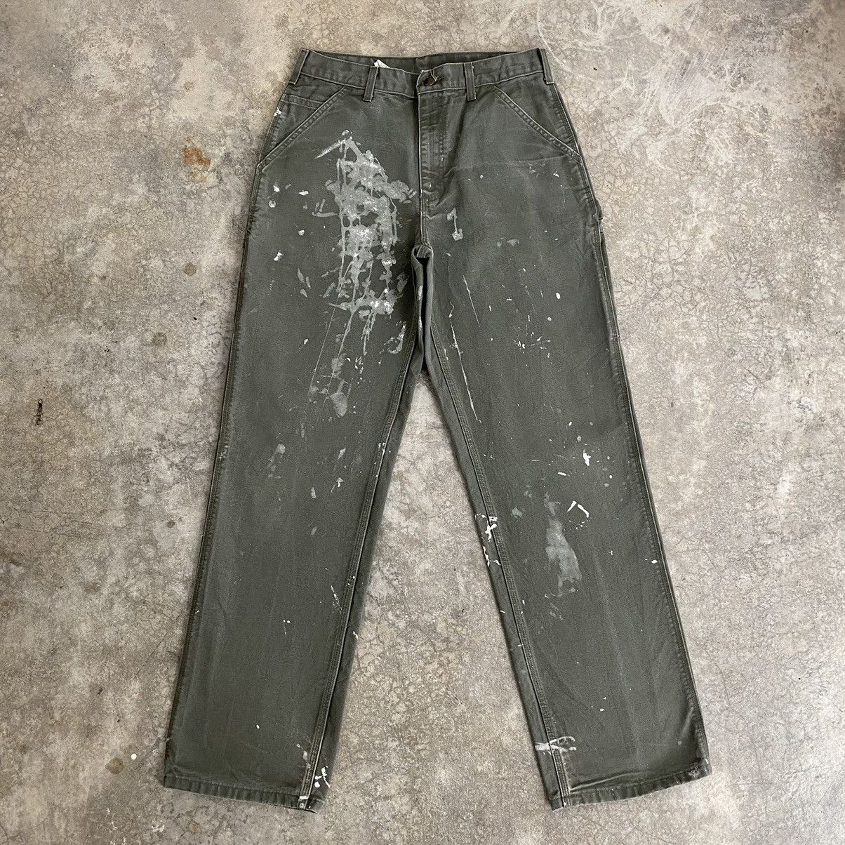 Carhartt Vintage Carhartt Moss Green Stained Carpenter Pants Size US 31 - 3 Thumbnail