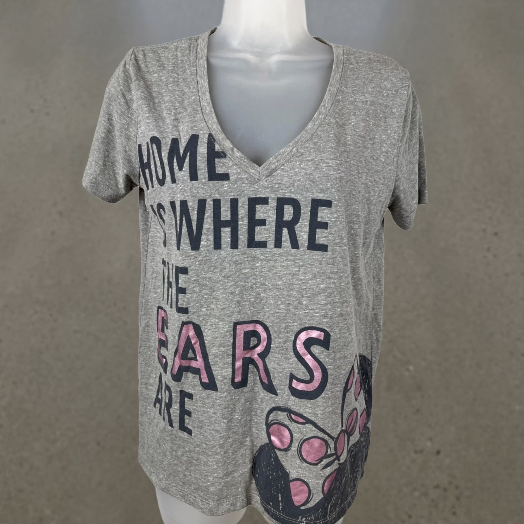 Disney Disney T-Shirt Womens Small Gray Minnie Mouse Home Is Where The Ears Are Tee Size S / US 4 / IT 40 - 1 Thumbnail