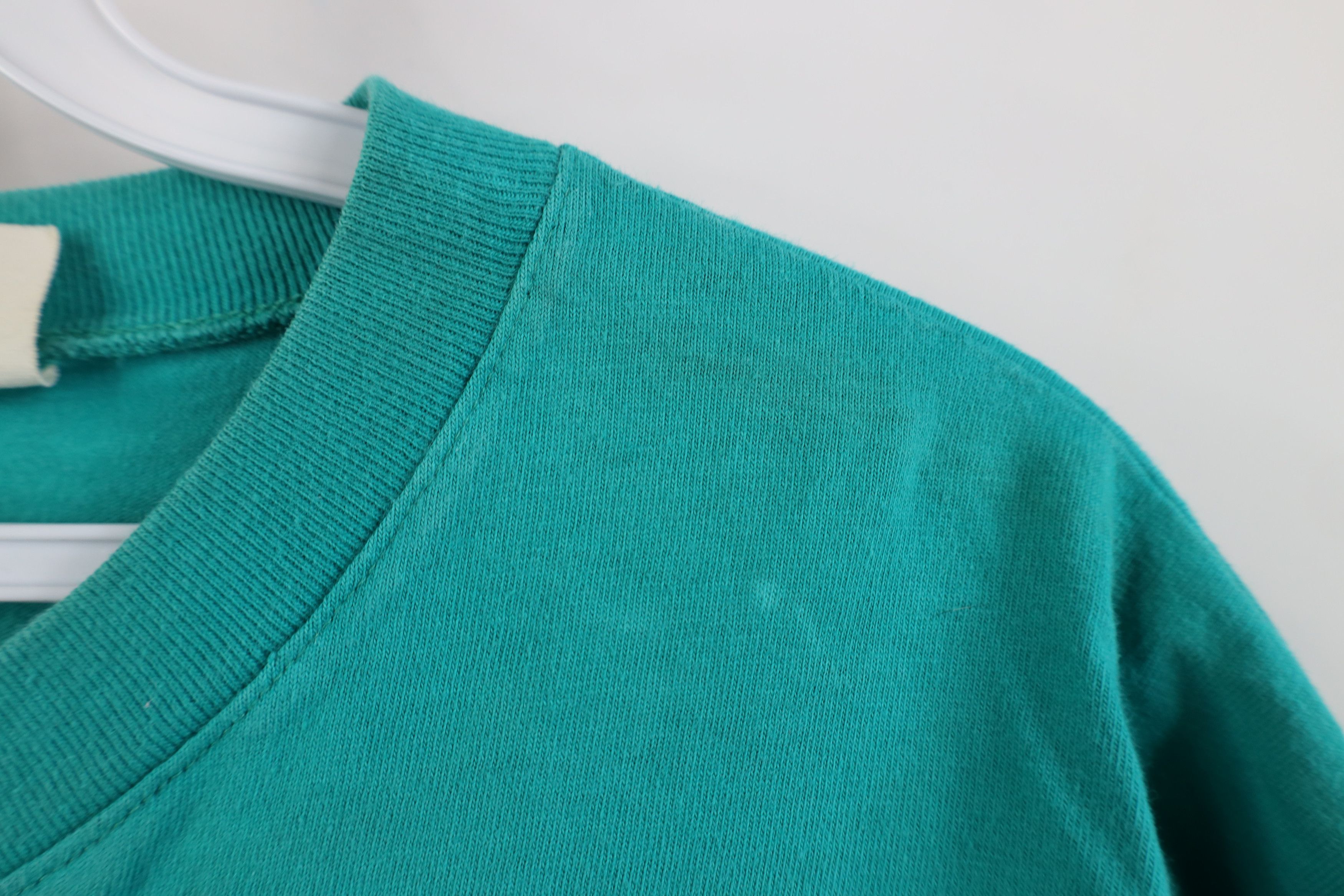 Hanes Vintage 90s Hanes Heavyweight Cotton Henley T-Shirt Teal Size US XL / EU 56 / 4 - 4 Thumbnail