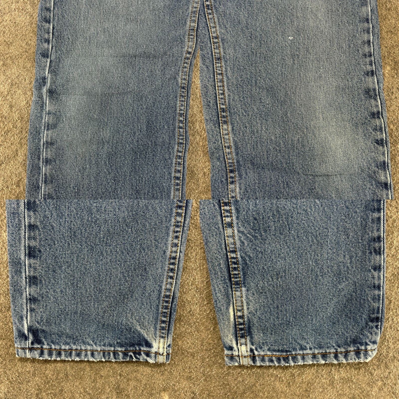 Levi's Levi's 505 Jeans Mens 33x32 Blue Regular Fit Straight Leg Light Wash Distressed Size US 33 - 8 Thumbnail