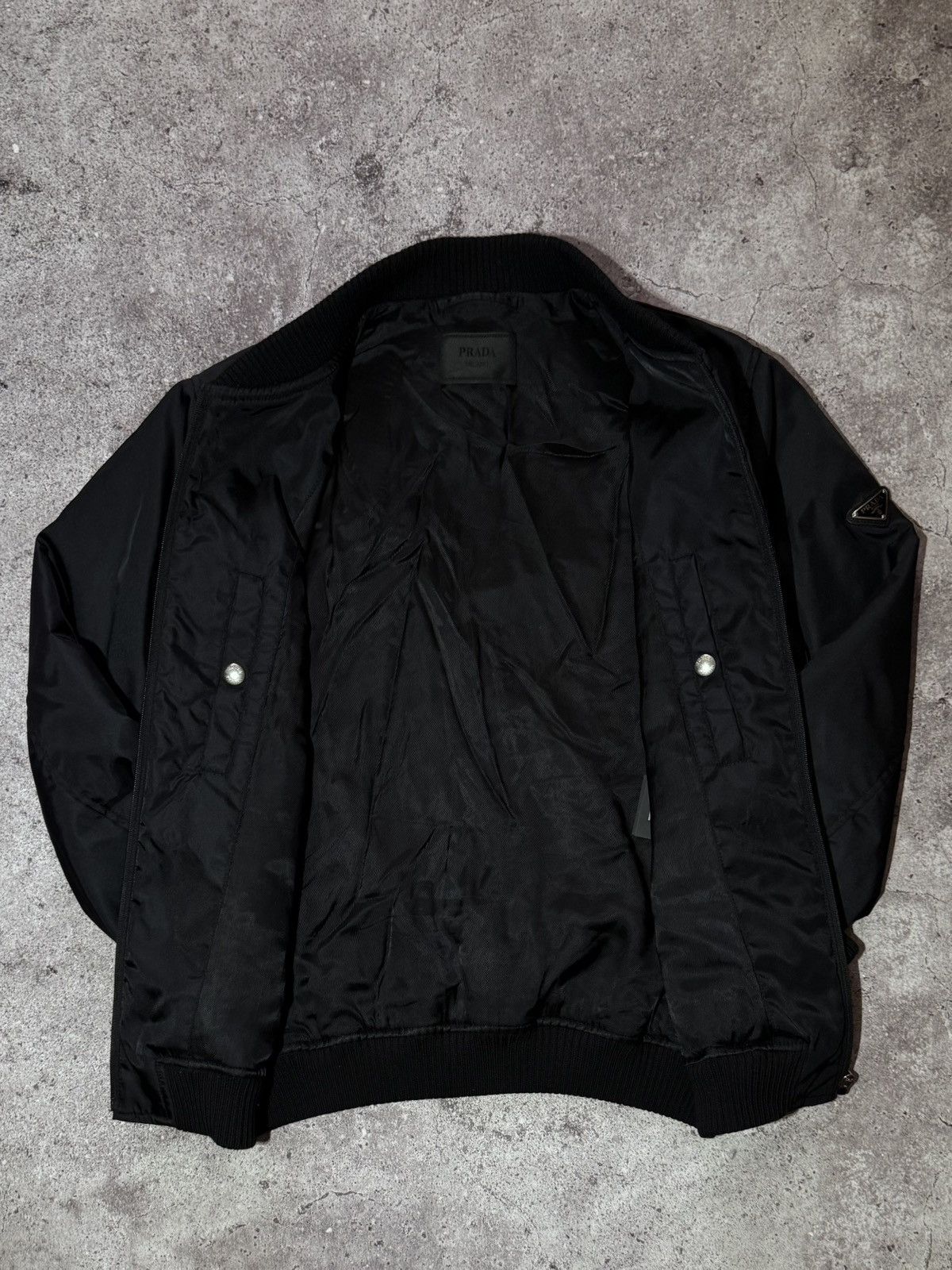 Prada Prada Nylon Bomber Jacket Black Rare Triangle Logo Size US M / EU 48-50 / 2 - 8 Thumbnail