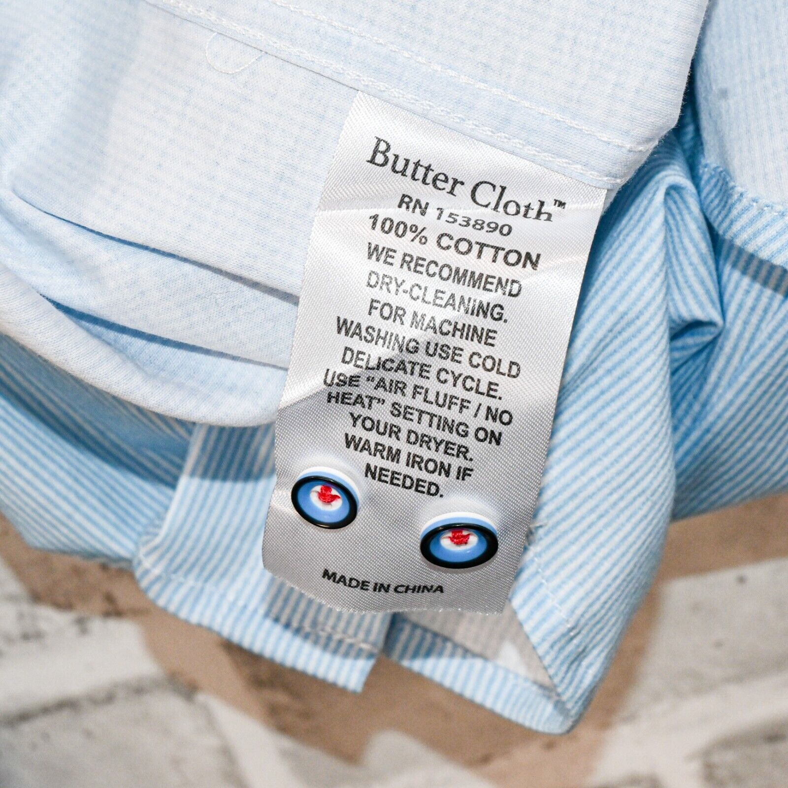 Other Butter Cloth Men's Button up Shirt in Blue striped Cotton Size US M / EU 48-50 / 2 - 6 Thumbnail