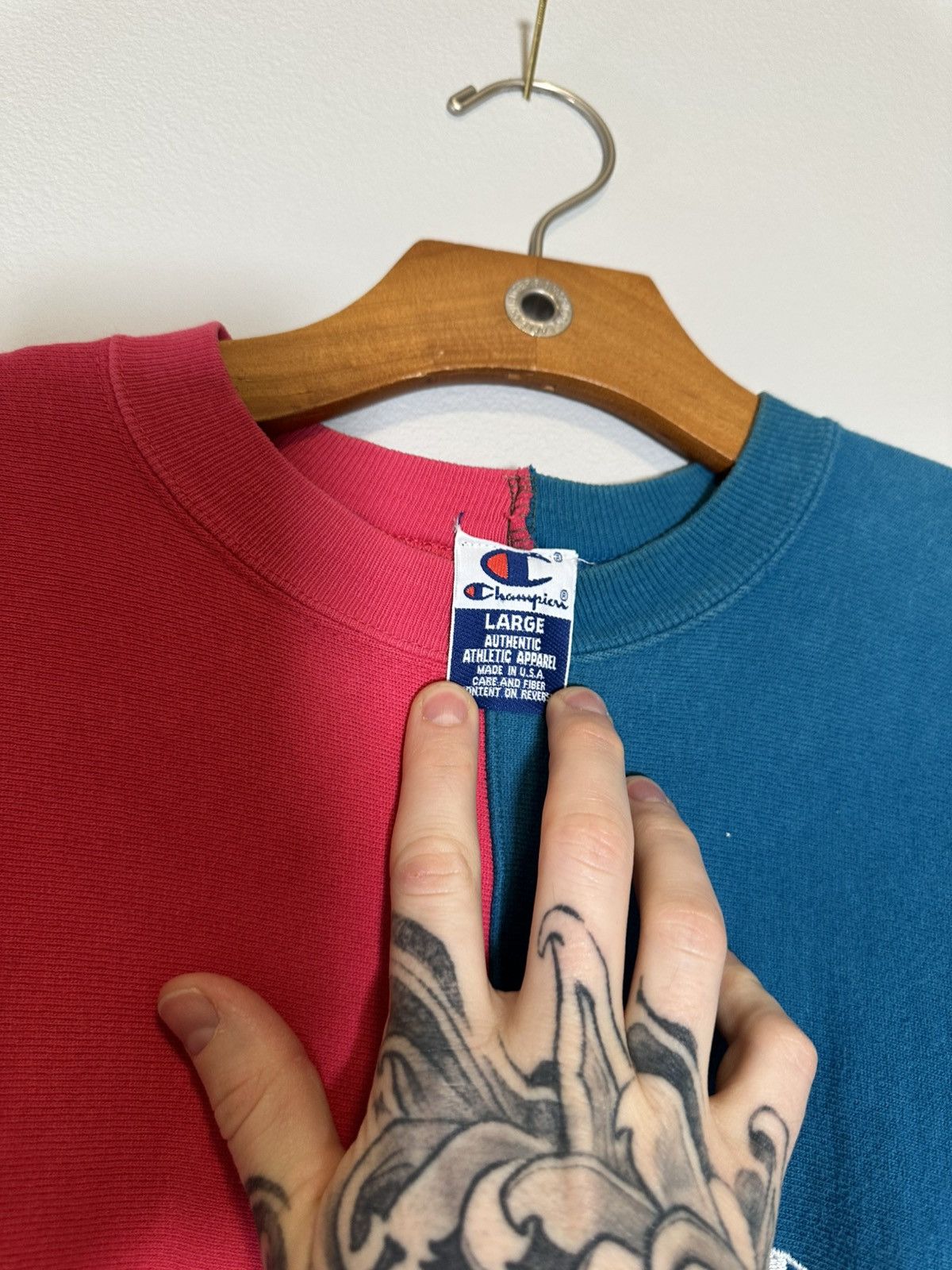 Vintage Vintage Champion Blue Raspberry split seam crewneck Size US L / EU 52-54 / 3 - 5 Thumbnail