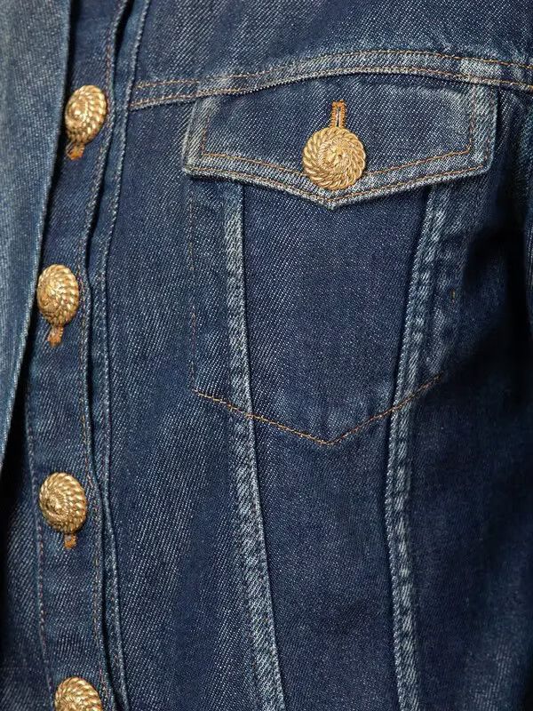 Balmain o1y0525 Denim Jacket in Blue Size S / US 4 / IT 40 - 3 Thumbnail