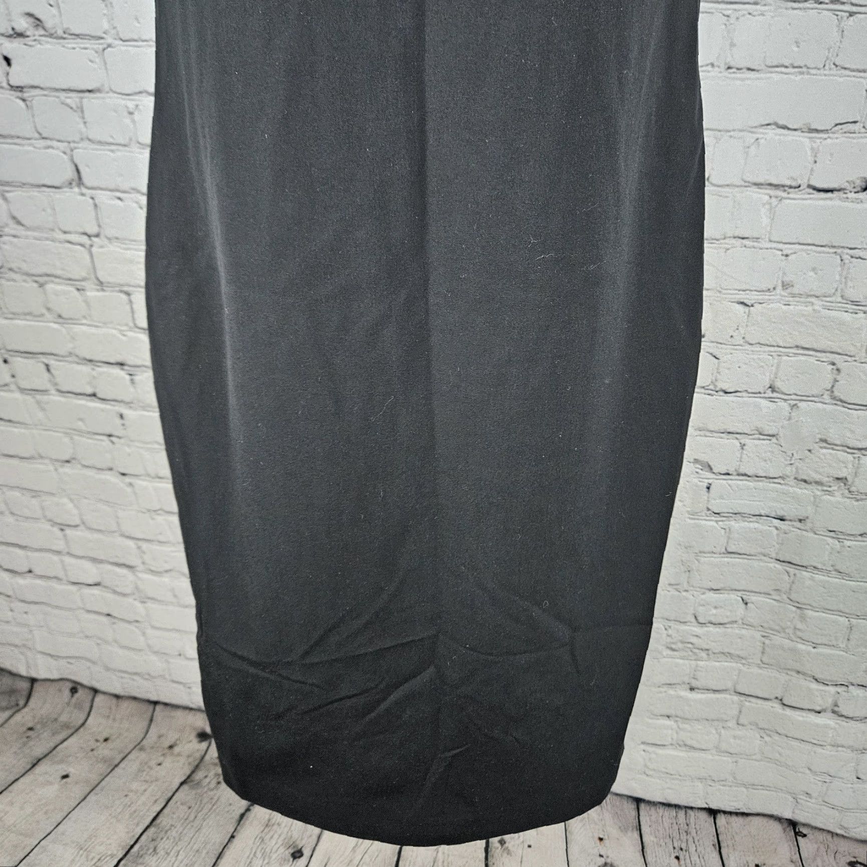 Vintage Caslon Black Dress Sleeveless Midi Sheath Lined Back Zip Side Slits Stretch 8 Size M / US 6-8 / IT 42-44 - 6 Thumbnail