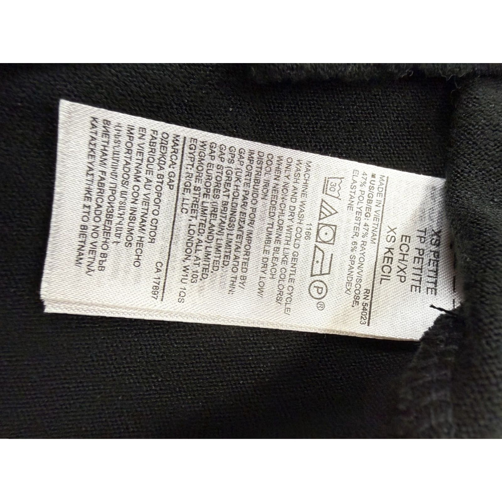 Gap GAP Dress Womens PXS Black Sleeveless Tank Dress Sheath Knit Short Jersey Tie Waist Crew Neck Belted Casual SS/Spring Summer Womens PXS Petite Size XS / US 0-2 / IT 36-38 - 2 Thumbnail