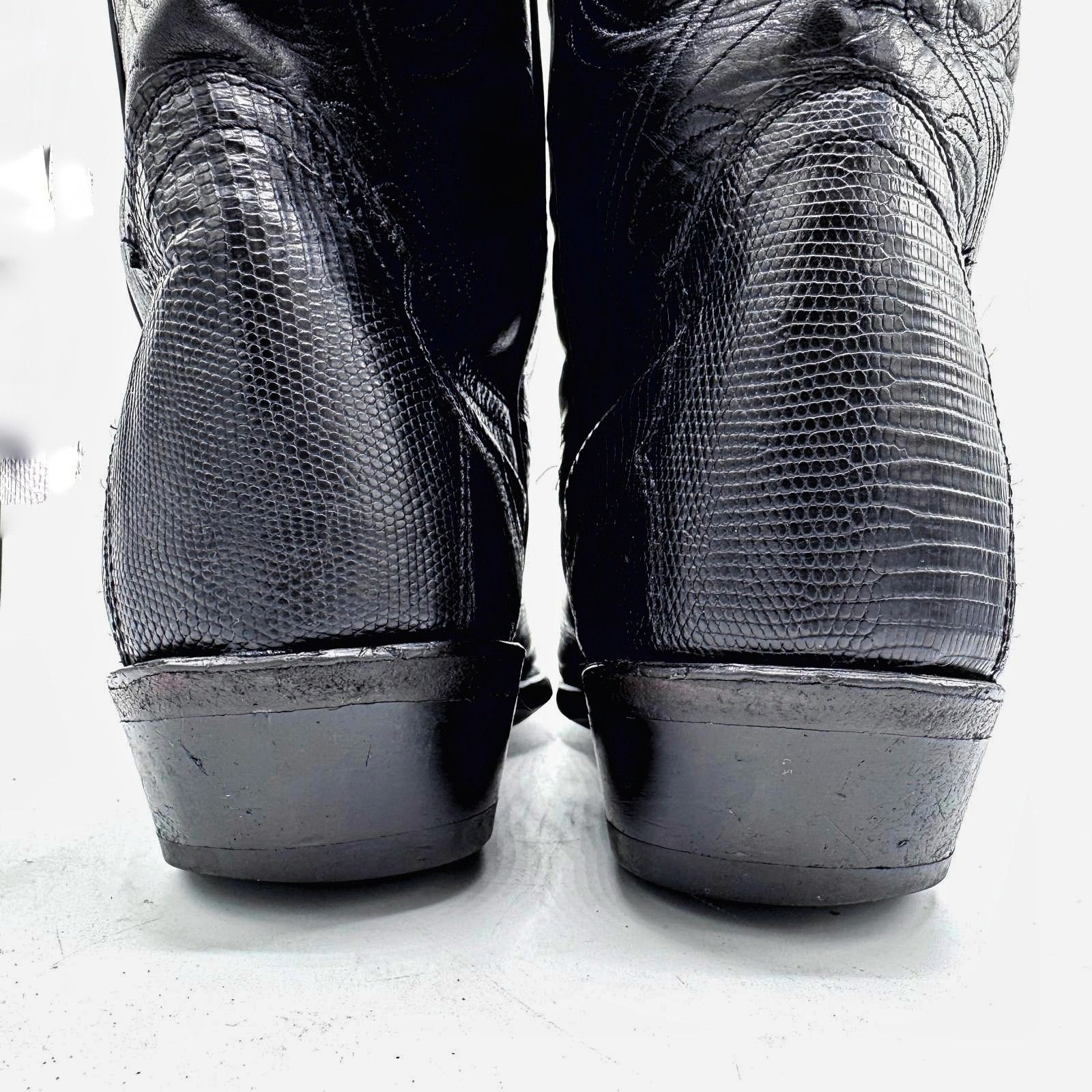 Vintage VINTAGE Black Leather Western Boots Men's 10.5 / Classic Size US 10.5 / EU 43-44 - 6 Thumbnail