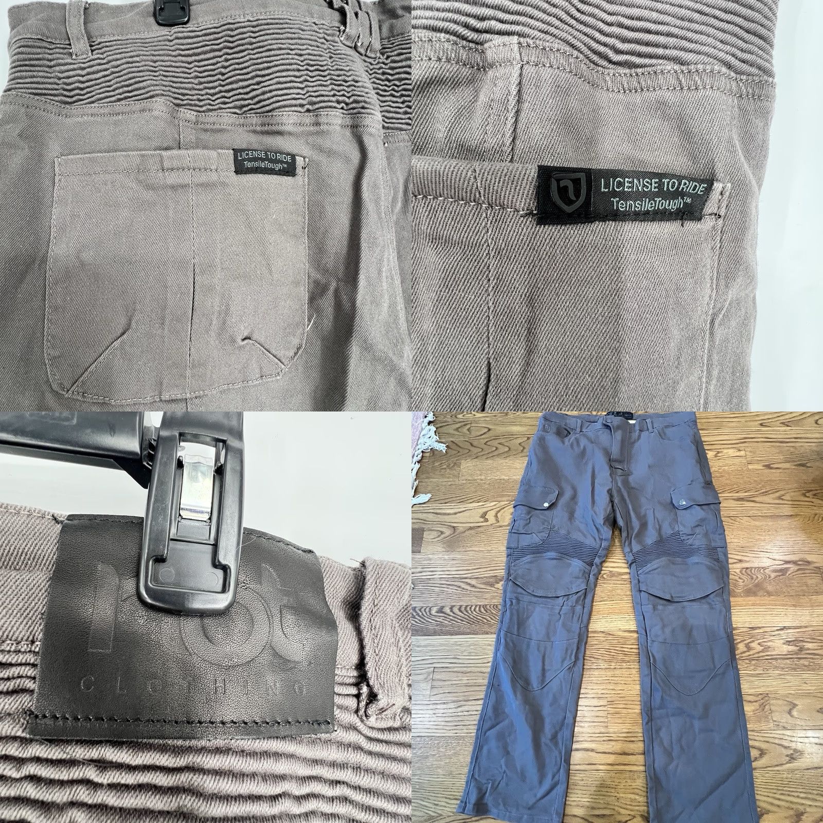 Vintage NBT Clothing Men Pants Gray Cargo Twill 40x32 Motorcycle Moto Safety Casual Slim Fit Zip Front Pockets Womens? Size US 40 / EU 56 - 8 Thumbnail