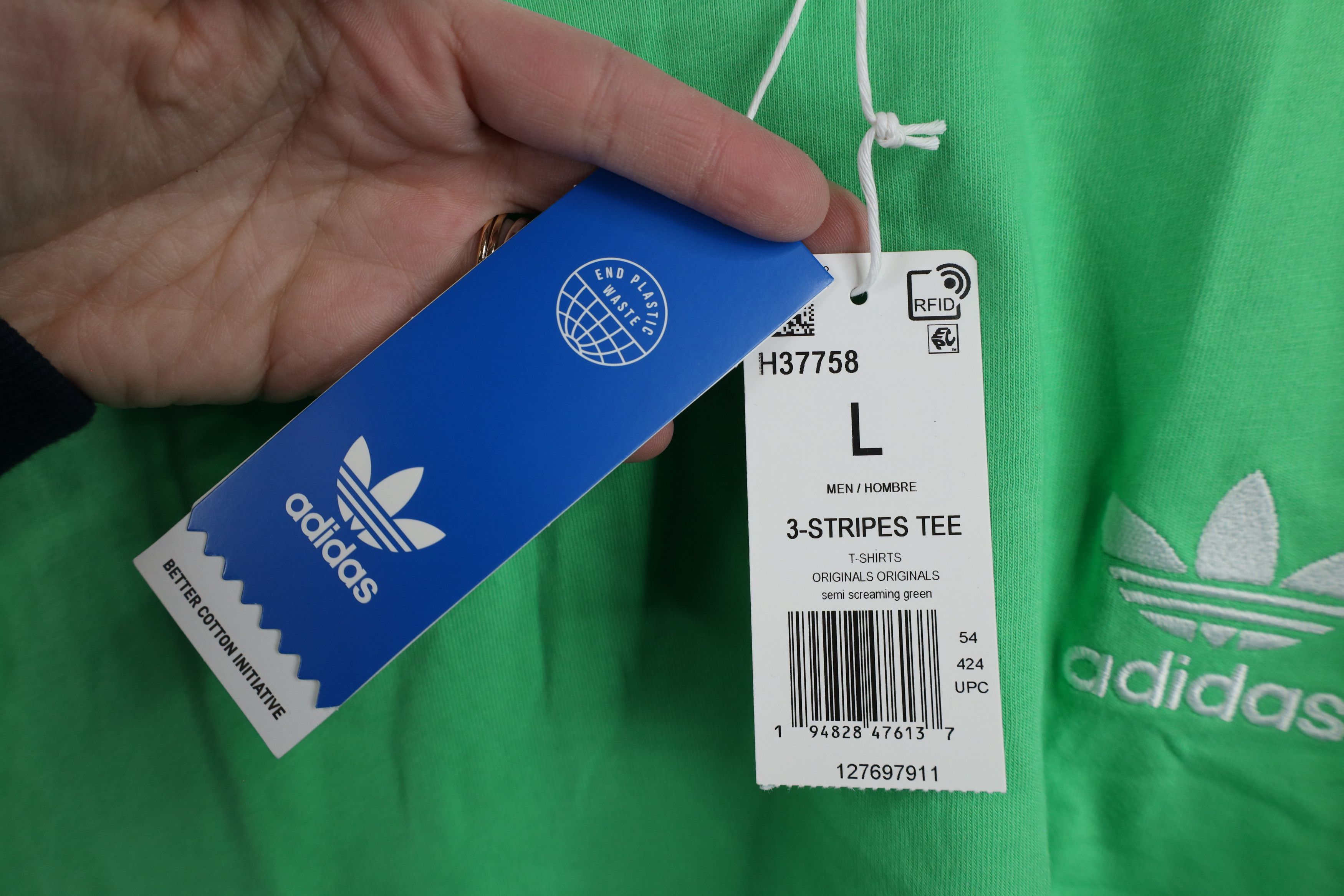 Adidas × Vintage New Adidas Trefoil Striped Short Sleeve Ringer T-Shirt Green Size US L / EU 52-54 / 3 - 5 Thumbnail