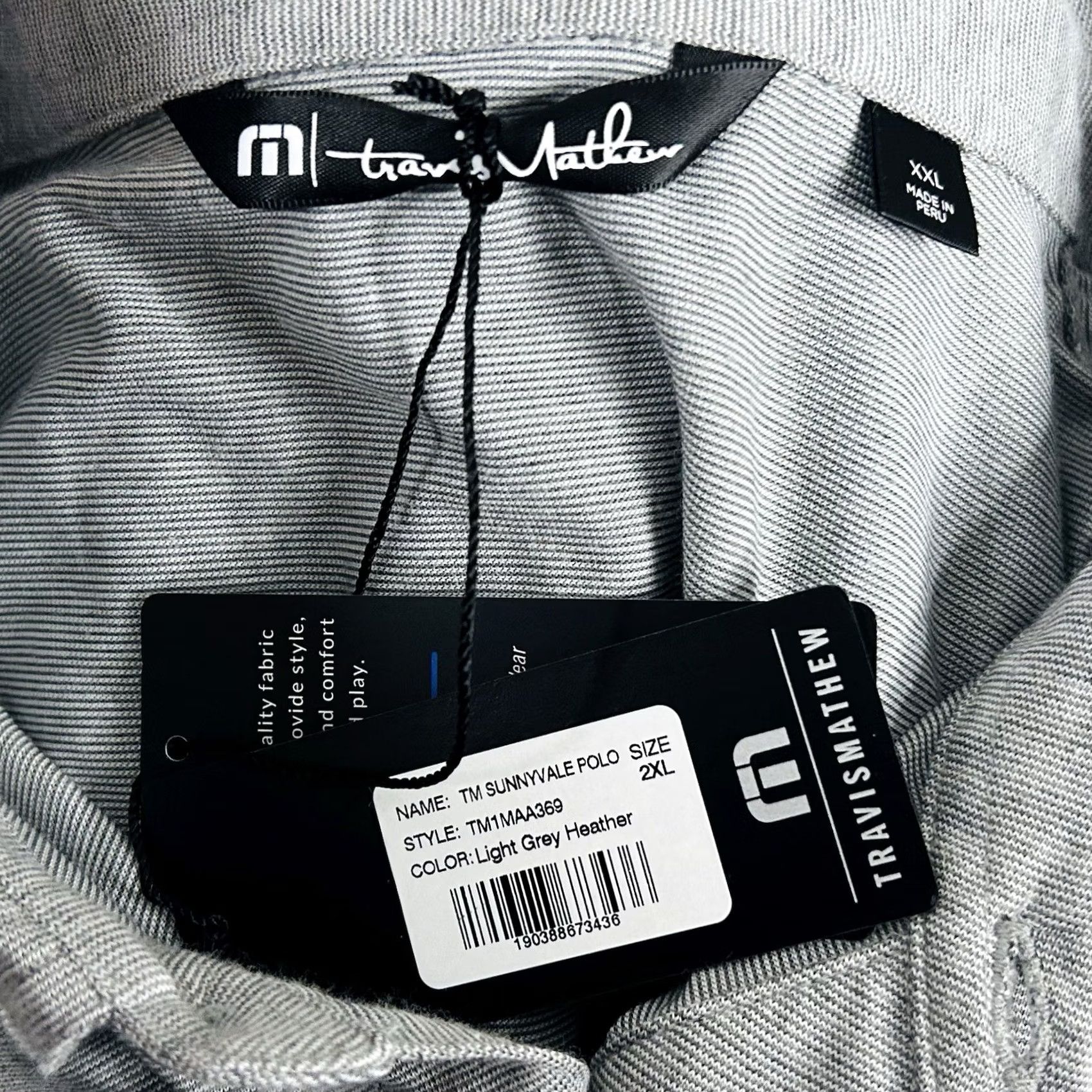 TravisMathew NWT Travis Mathew Sunnyvale Golf Polo Shirt 2XL Light Heather Gray Turks Caicos Gray Mens Polo Shirt Golf Size US XXL / EU 58 / 5 - 3 Thumbnail