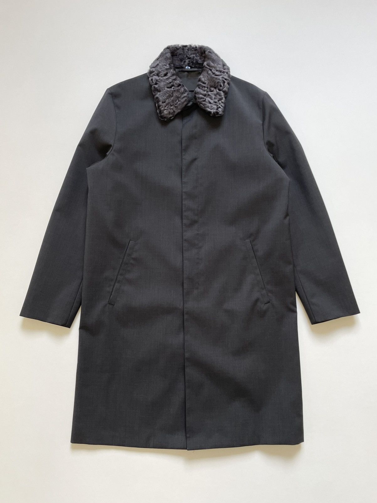 Prada A/W 13 Astrakhan Fur Collar Mac Jacket Size US L / EU 52-54 / 3 - 2 Thumbnail