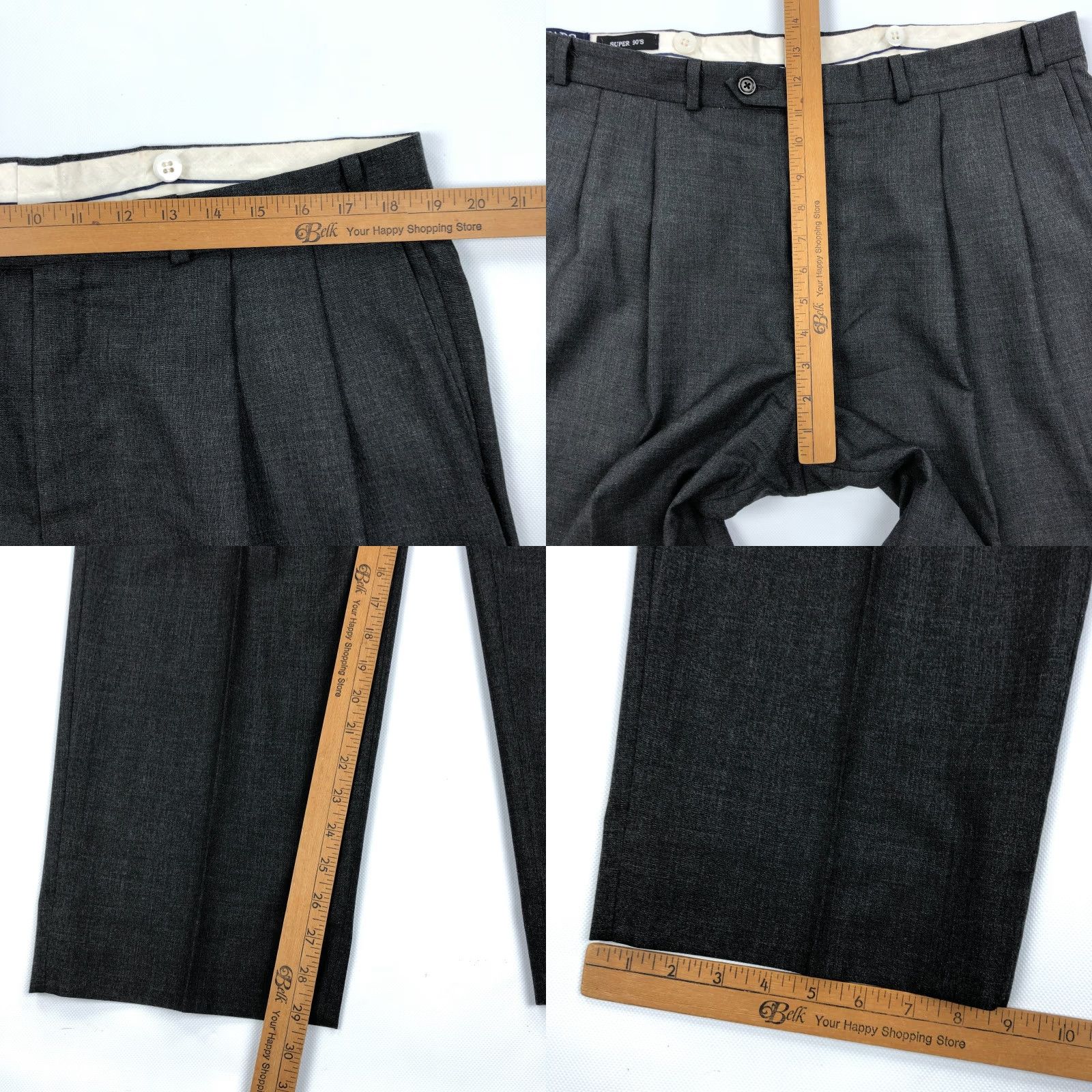 Ralph Lauren Ralph Lauren Chaps Dress Pants Mens 38x29 Wool Gray Solid Regular Front Pleated Vintage: No City Preppy 90s Mens Dress Pants Size US 38 / EU 54 - 8 Thumbnail