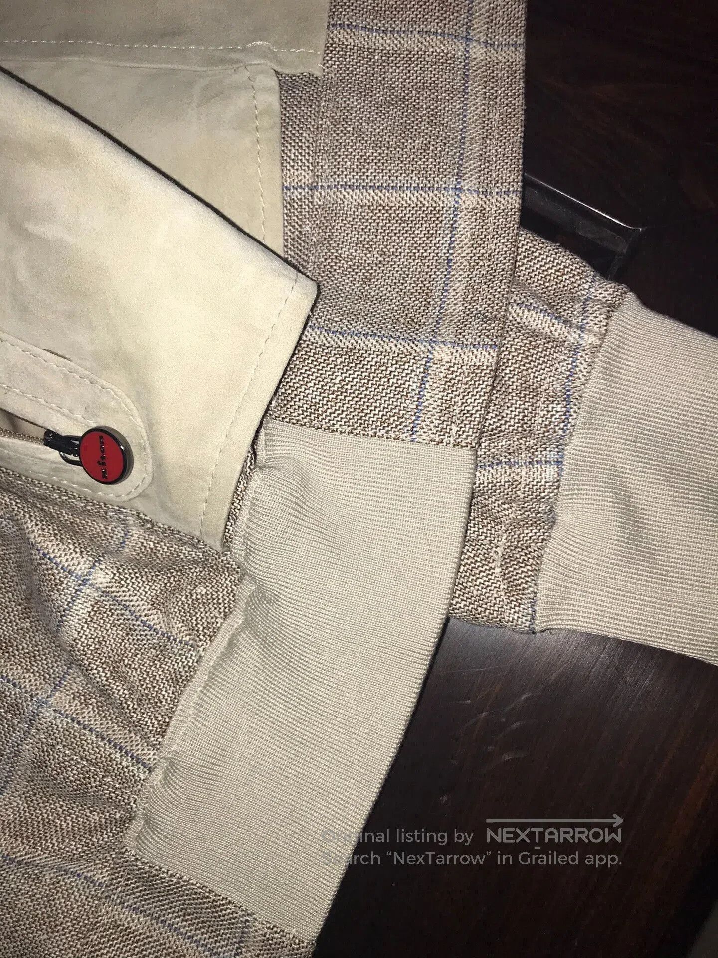 Brunello Cucinelli premium men's jacket in light beige checkered pattern. Size US L / EU 52-54 / 3 - 7 Thumbnail