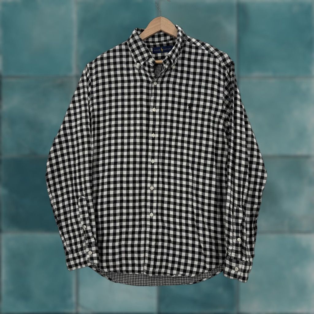 Ralph Lauren Ralph Lauren Shirt Mens Large Black Check Flannel Long Sleeve Button Down Casual Size US L / EU 52-54 / 3 - 1 Thumbnail