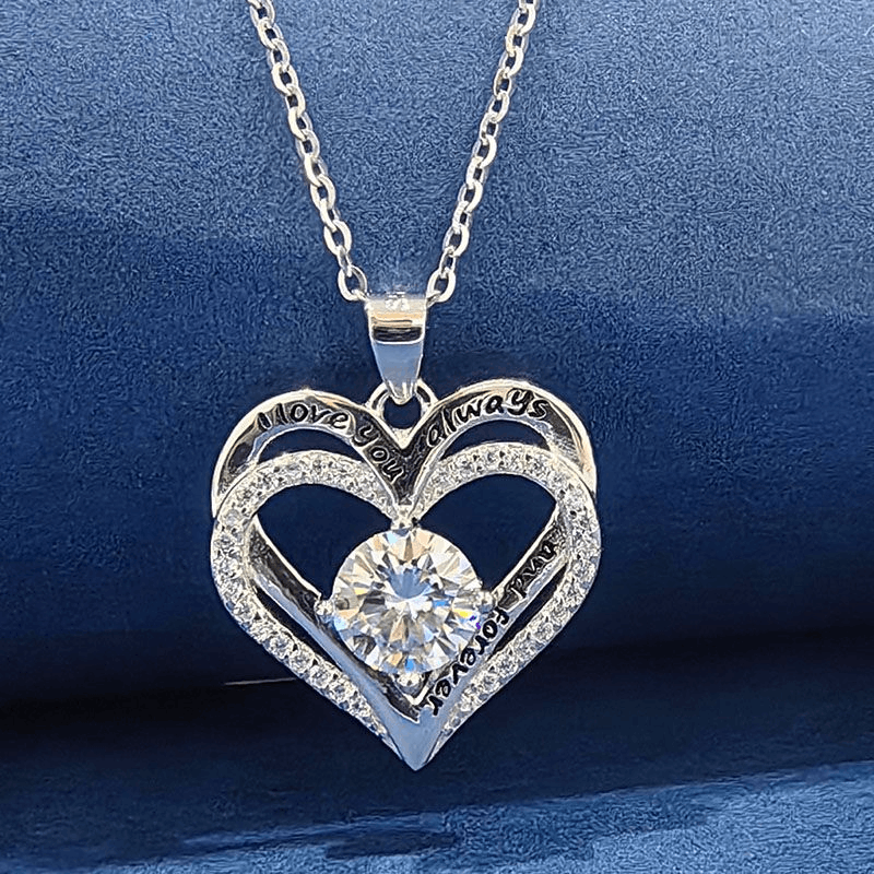 Other Sterling Silver Heart Moissanite Necklace Size ONE SIZE - 5 Thumbnail
