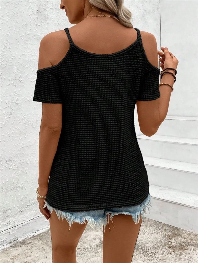 Other Lace Patchwork Knitting Off-the-shoulder Strap T-shirt Top Size L / US 10 / IT 46 - 3 Thumbnail