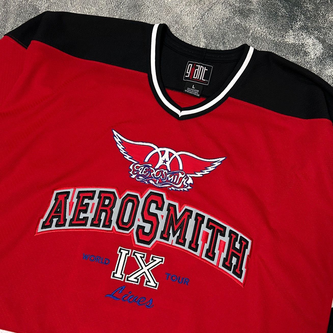 Aerosmith vintage 90s Aerosmith Nine Lives world tour By giant tag Size US XL / EU 56 / 4 - 2 Thumbnail