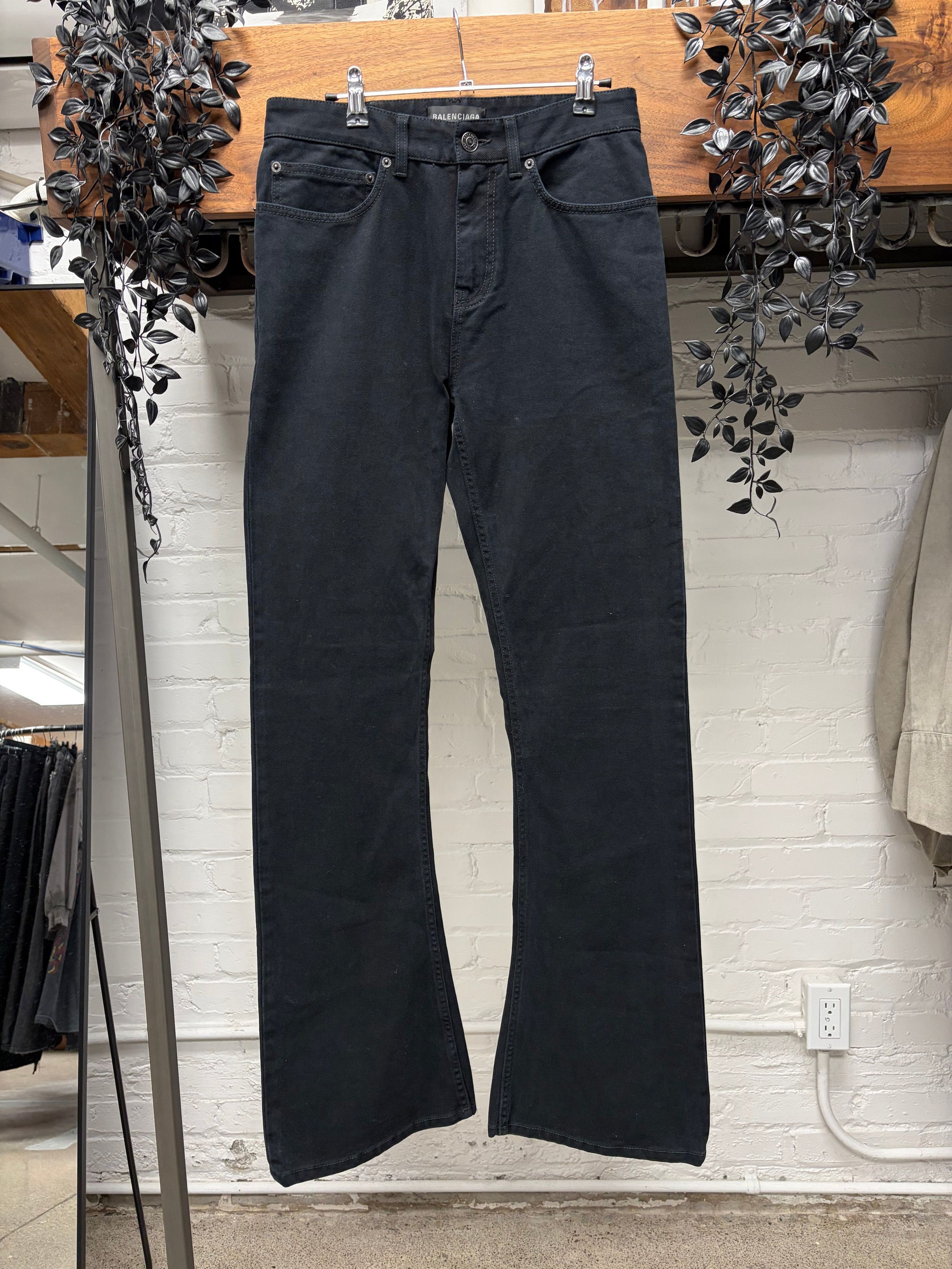 Balenciaga 2023 Balenciaga ‘Flared Cut’ Classic Black Skinny Denim Size US 30 / EU 46 - 1 Thumbnail