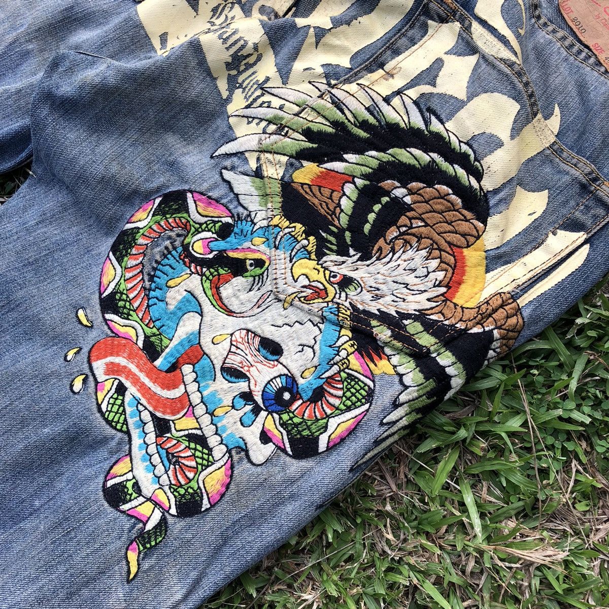 Christian Audigier Vintage Faded Ed Hardy By Christian Audigier Denim Pants Size US 42 / EU 58 - 5 Thumbnail