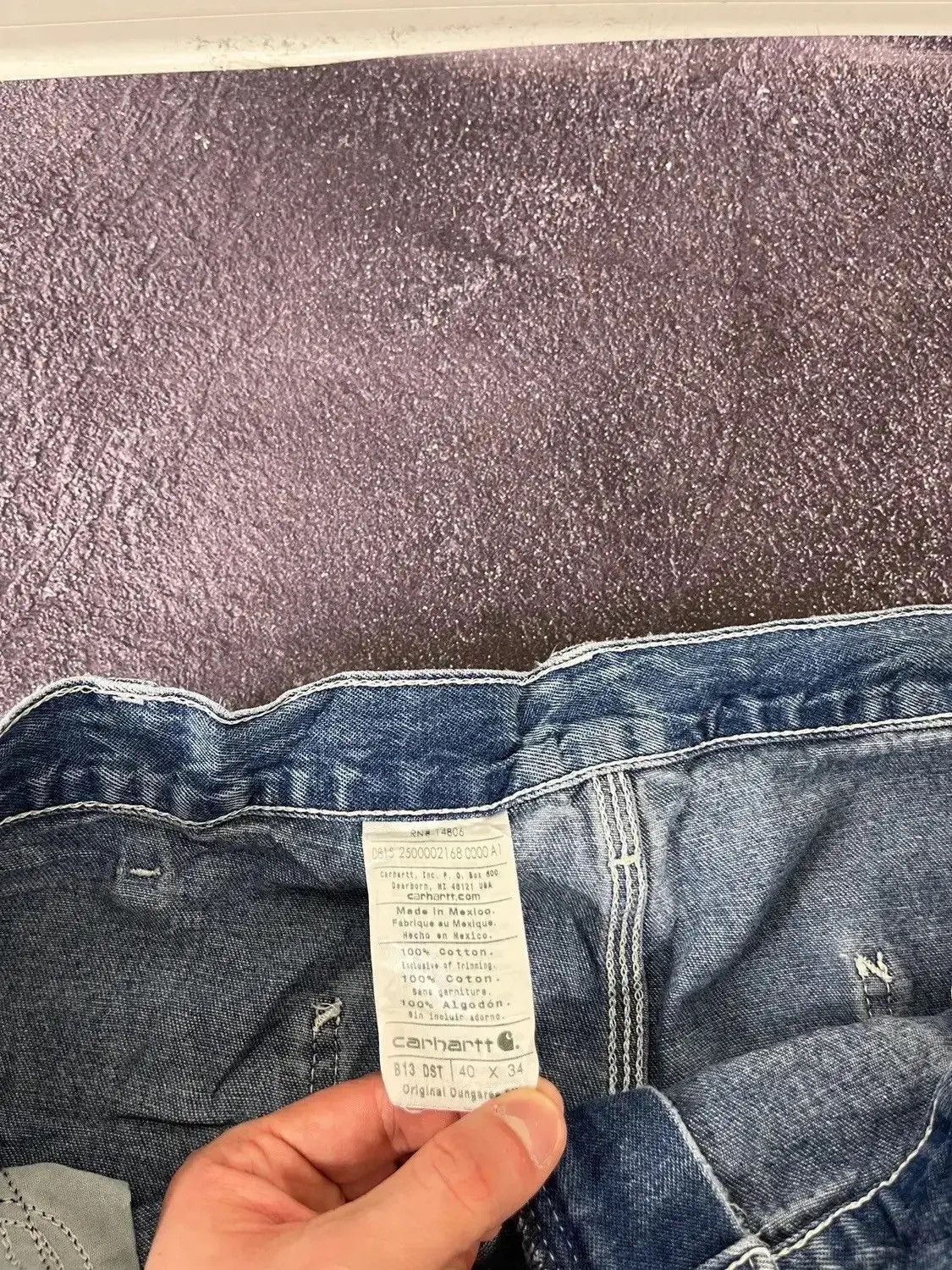 Carhartt × Vintage Vintage 90s Carhartt Faded Blue Denim Work Hype Baggy Jeans Size US 40 / EU 56 - 8 Thumbnail