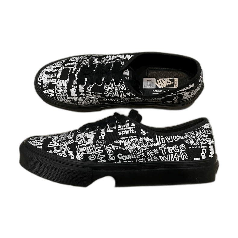 CDG x Vans Authentic Black and White Sneakers