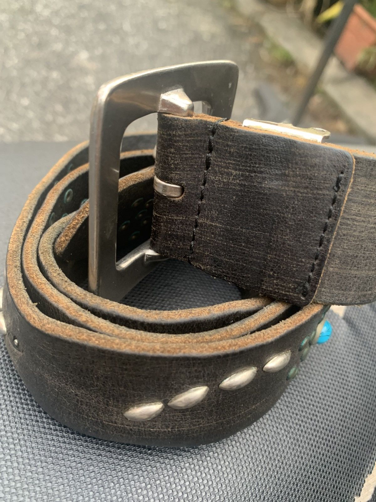 Vintage Vintage western inspired studded leather belt Size 36 - 3 Thumbnail