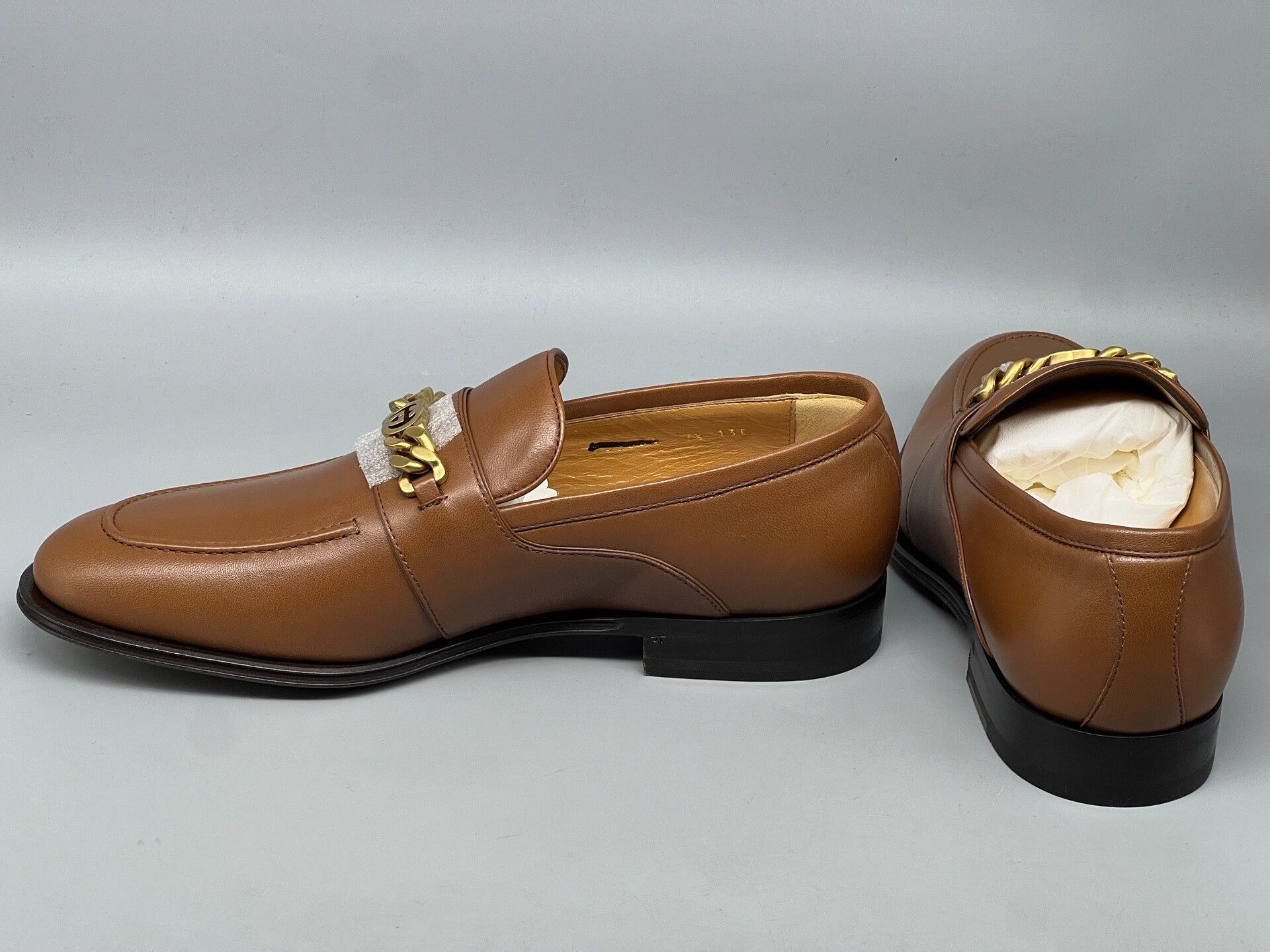 Gucci gucci brown leather double g loafers for men Size US 6 / EU 39 - 3 Thumbnail