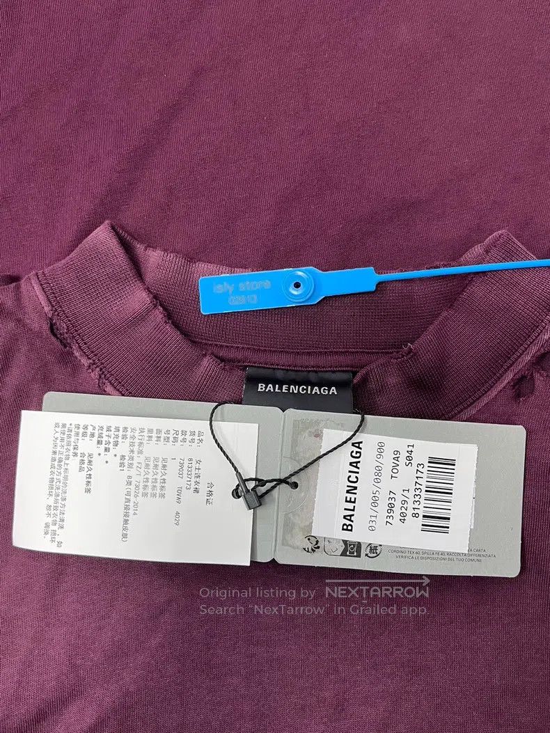 Balenciaga Balenciaga Tape Letter Round Neck Pullover Fitted Short Sl Size US S / EU 44-46 / 1 - 4 Thumbnail