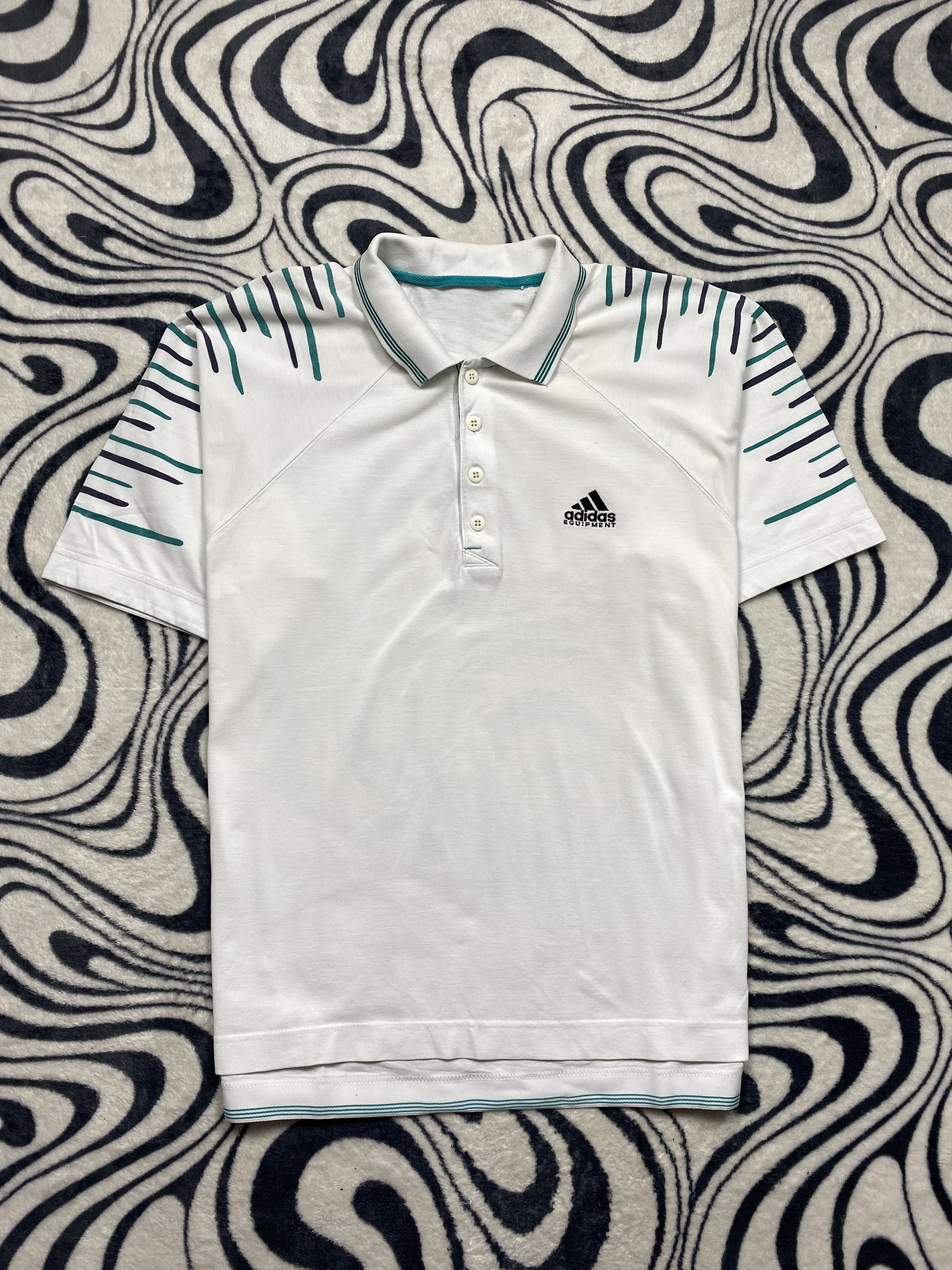 Adidas × Vintage Adidas Equipment 90s Vintage Mens Polo Shirt Tee Size US M / EU 48-50 / 2 - 1 Thumbnail