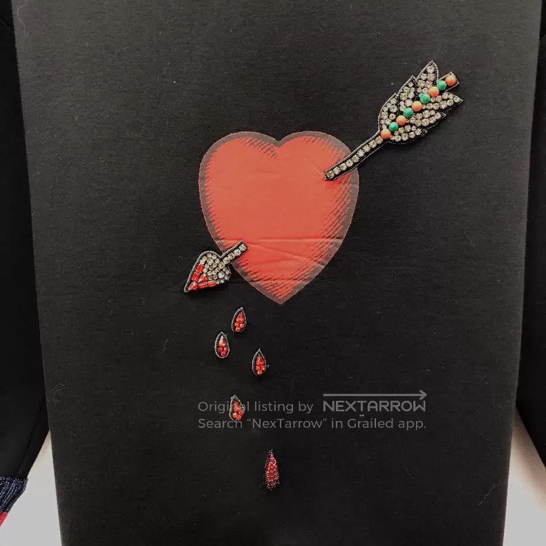 Gucci Gucci Black one arrow through the heart diamond print cott Size XXS / US 00 / IT 34 - 4 Thumbnail