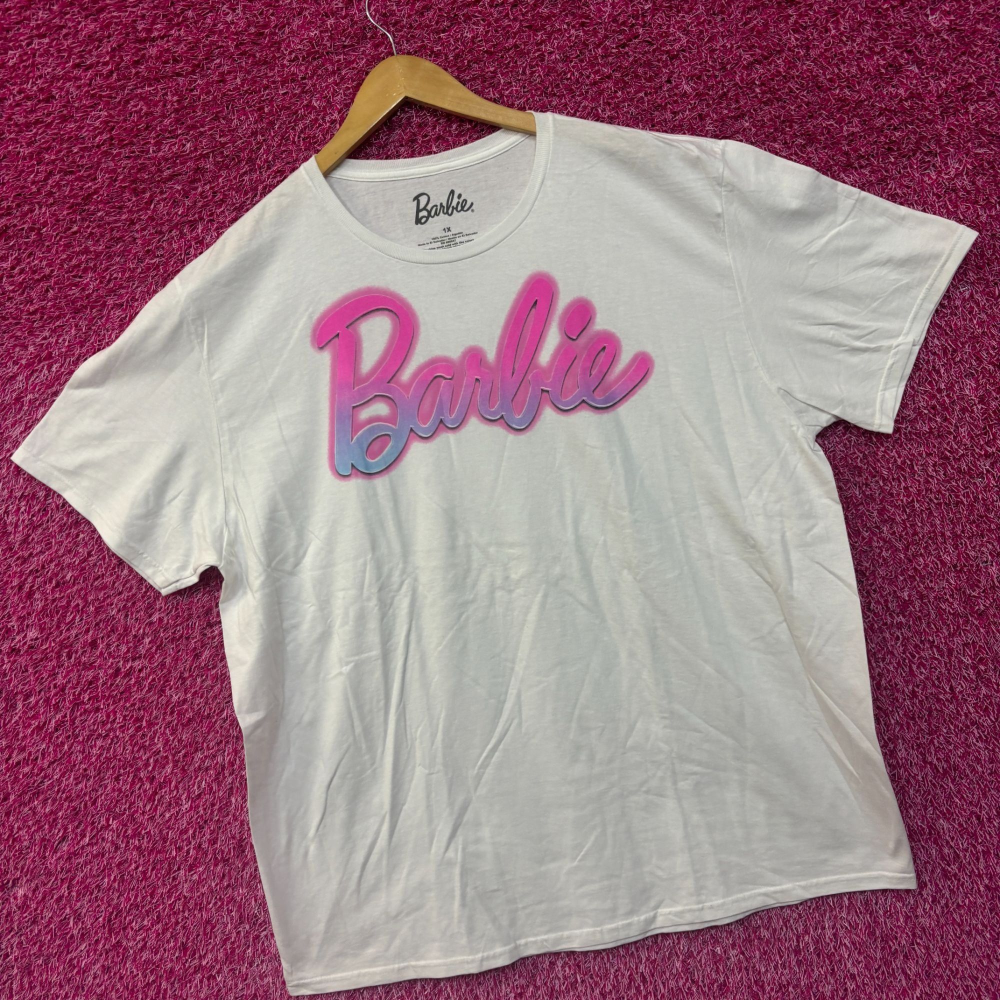 Other Barbie Pink Neon Logo Tshirt size 1x Size XL / US 12-14 / IT 48-50 - 3 Thumbnail