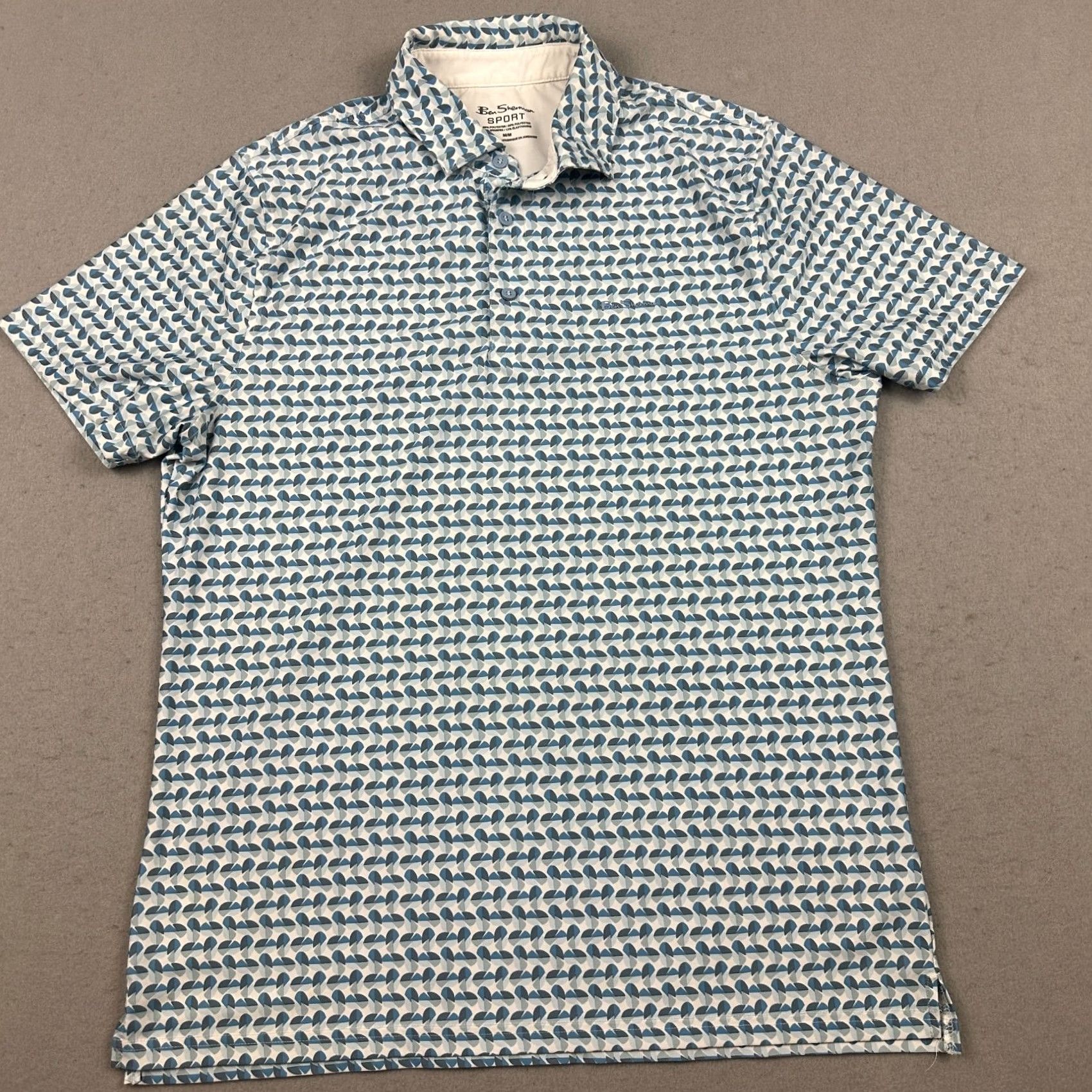 Ben Sherman Ben Sherman Polo Shirt Men M Blue Geometric Logo Embroidered Golf Sport Shirt Size US M / EU 48-50 / 2 - 2 Thumbnail