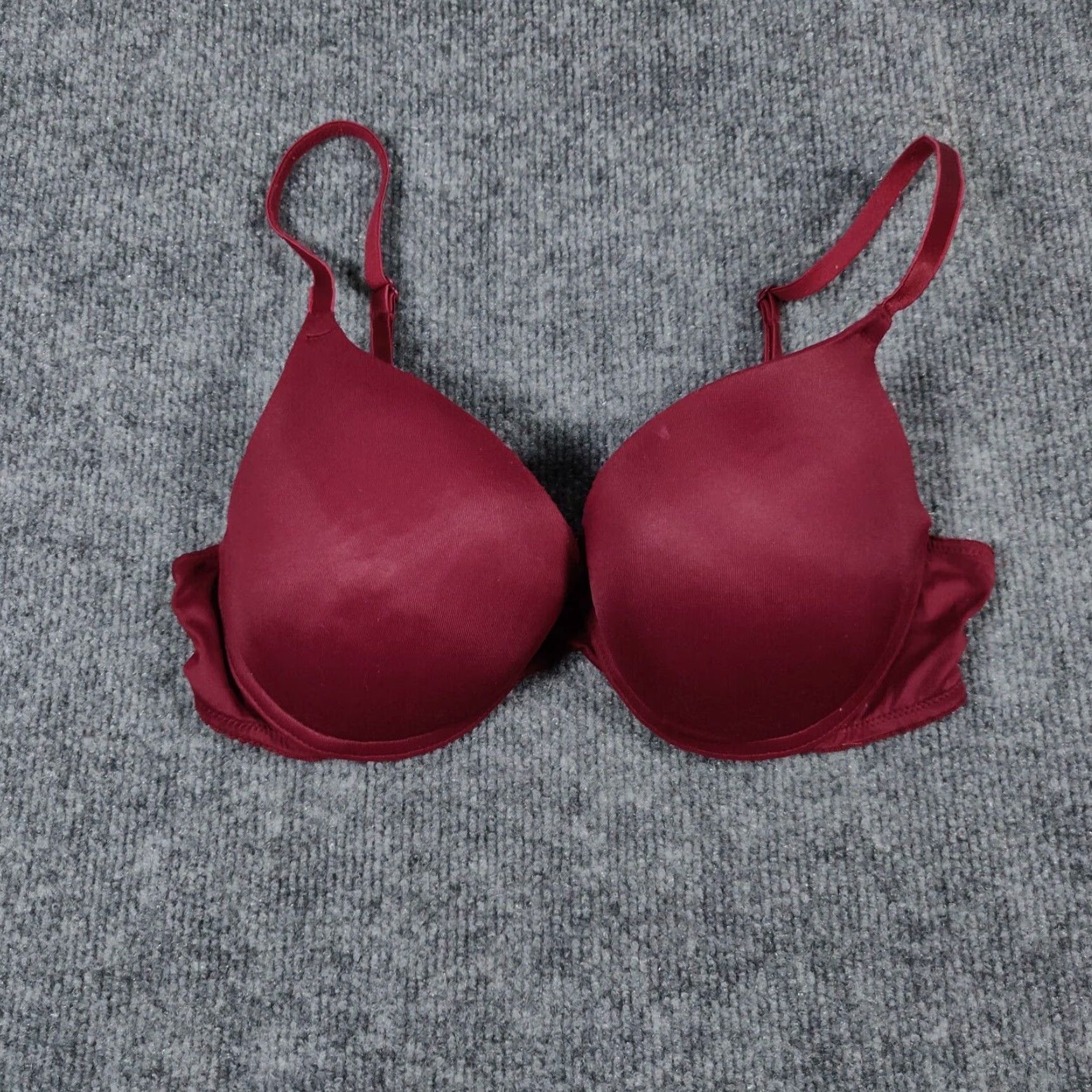 Victorias Secret Pink Womens 32A Extra Large Red Plunge Push Up Underwired Bra Lingerie