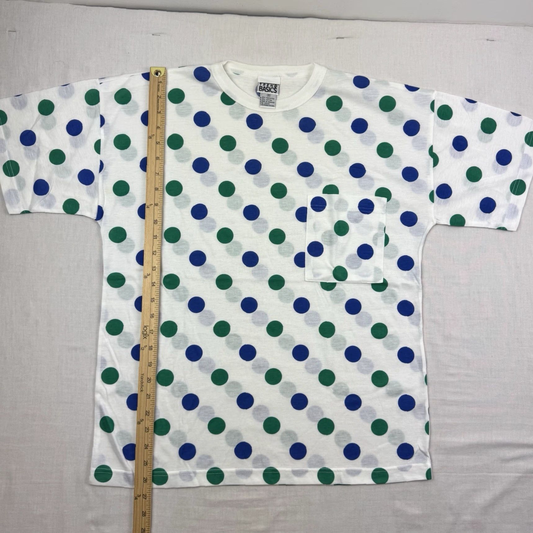 Asics Vintage Basics Polka Dot T Shirt Women Medium Pocket Y2K 90s Trend Size M / US 6-8 / IT 42-44 - 6 Thumbnail
