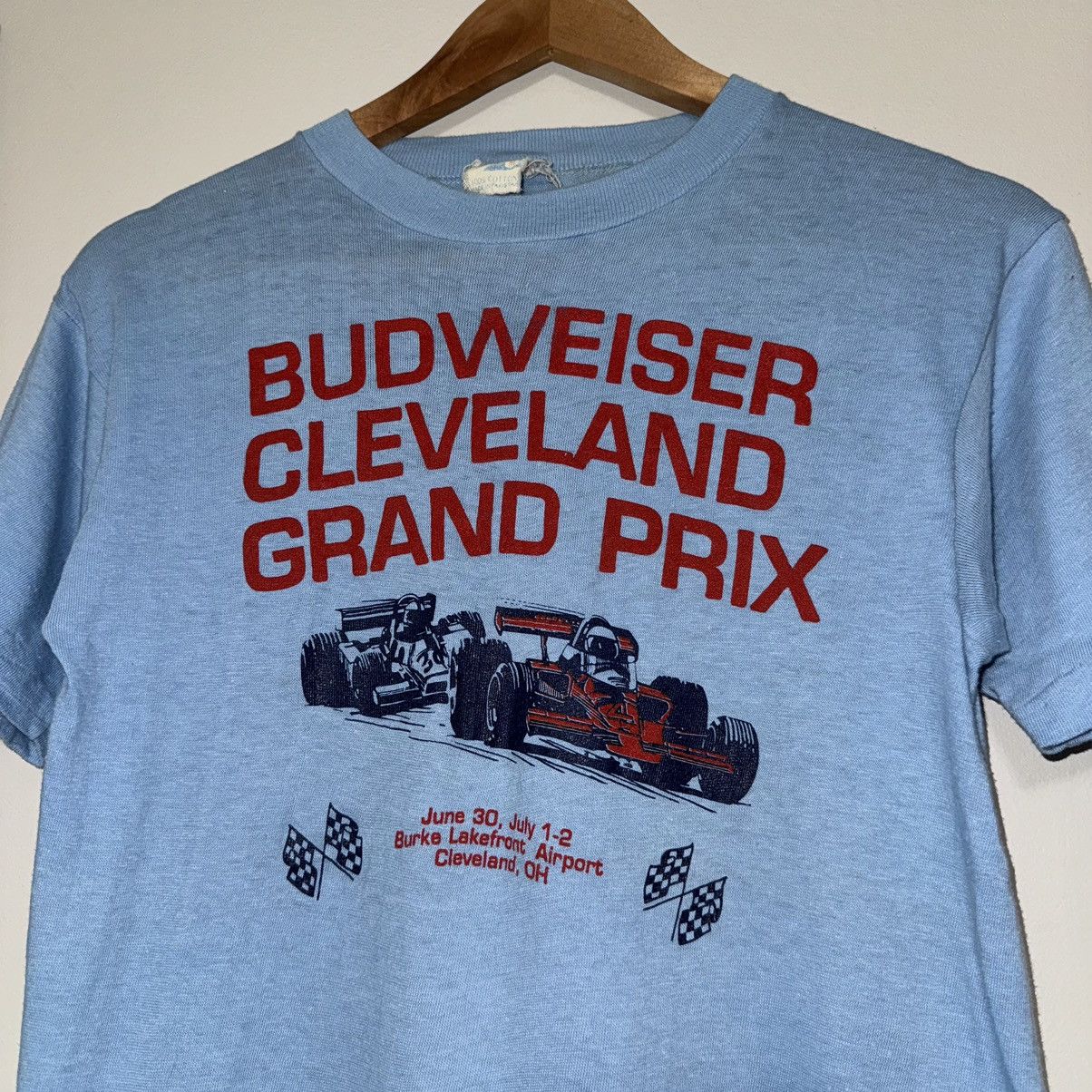 Budweiser × Vintage RARE VINTAGE 80s BUDWEISER CLEVELAND GRAND PRIX RACING TEE Size US M / EU 48-50 / 2 - 3 Thumbnail