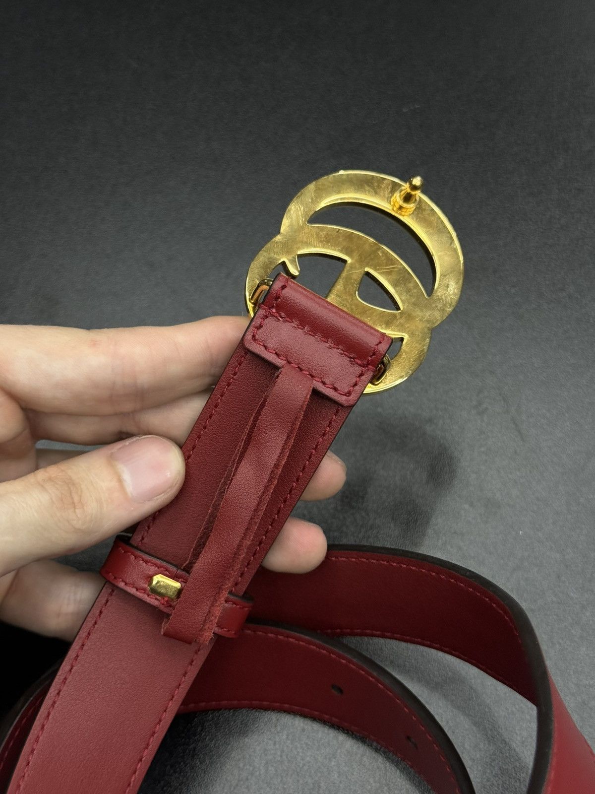 Gucci Gucci Red Belt Women’s Size 80/32 Pre Owned 🧼 Size ONE SIZE - 7 Thumbnail